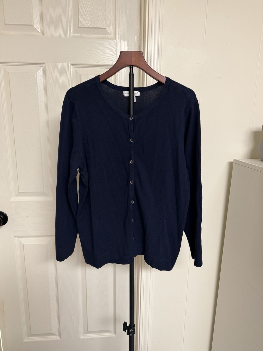 Christopher & Banks Cardigan Size XL Navy Blue Button Sweater/166 2