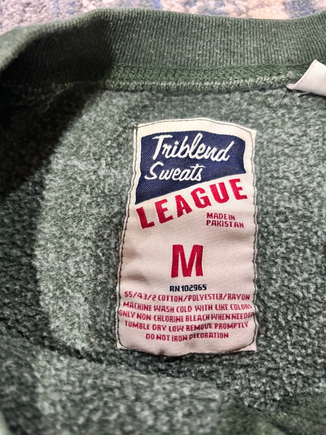 League Collegiate Wear Baylor Triblend Sweatshirt Size M Green 4