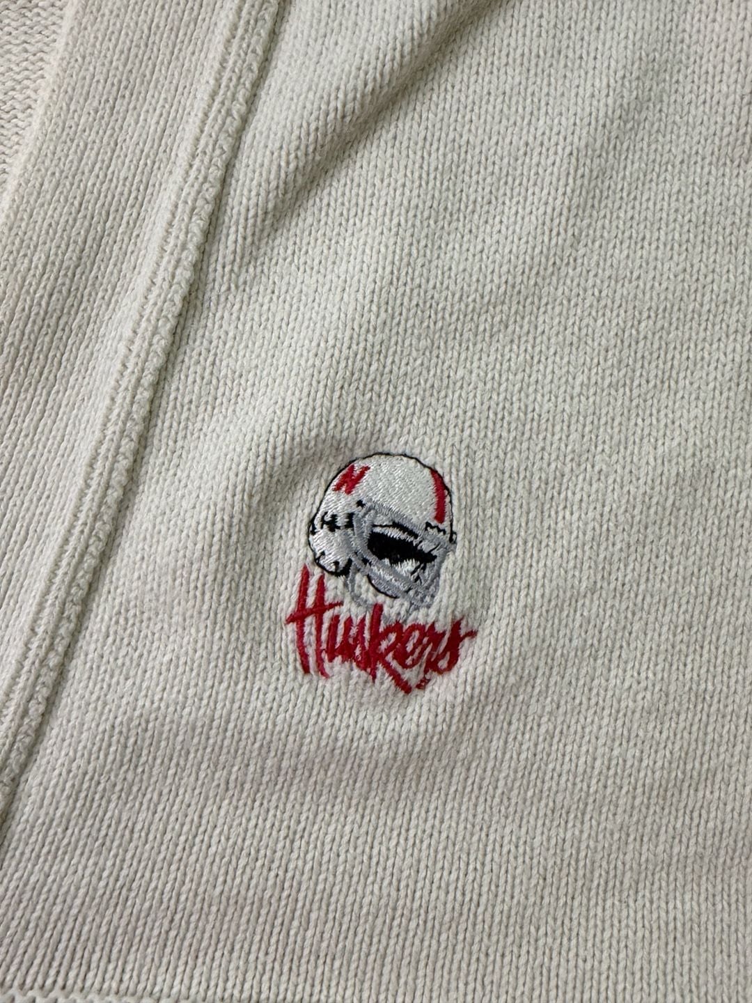Nebraska Cornhuskers Vintage Knit Cardigan Sweater Off White No Tag 4