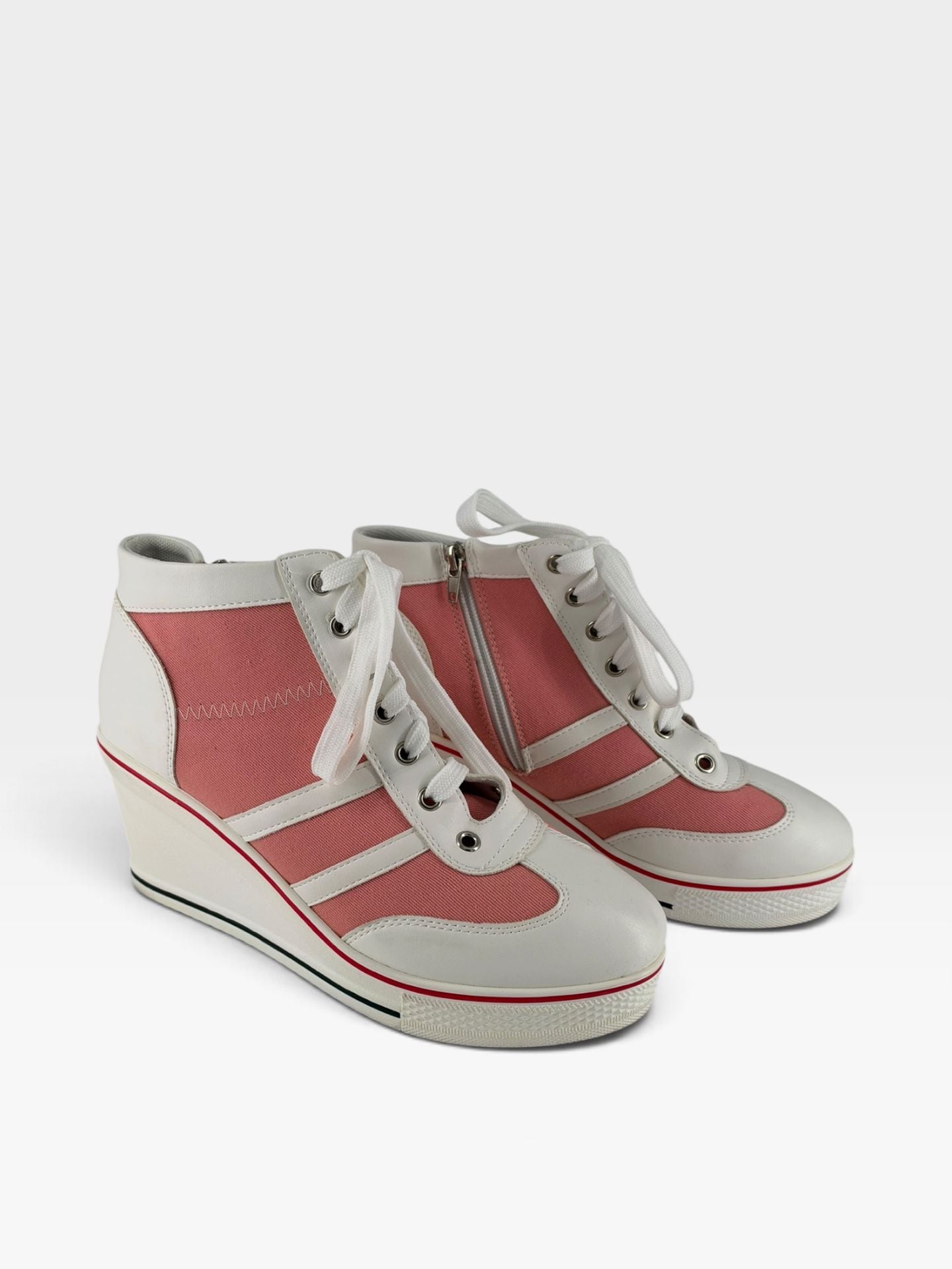 Unbranded Wedge Sneakers Size 41 Pink White 2