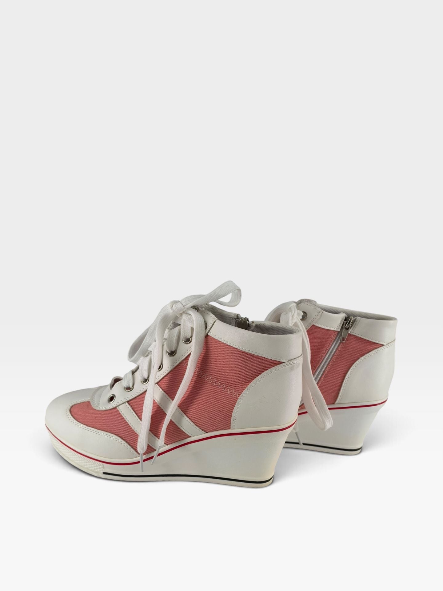 Unbranded Wedge Sneakers Size 41 Pink White 5