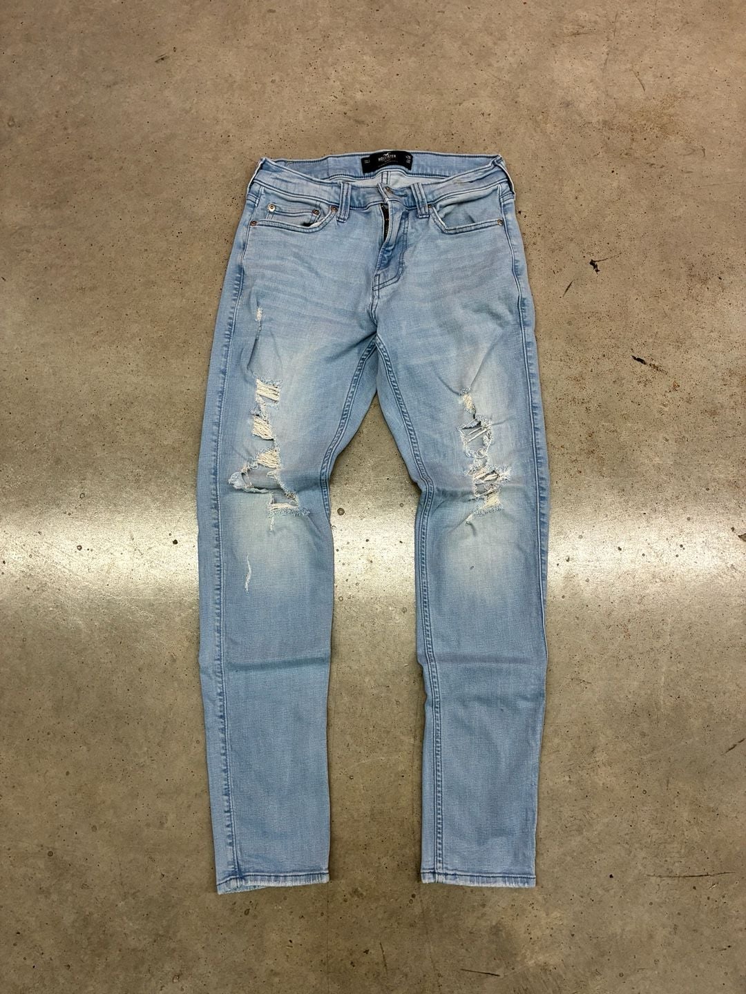 Hollister Skinny Jeans 29x32 Distressed Light Wash Advanced Stretch 2