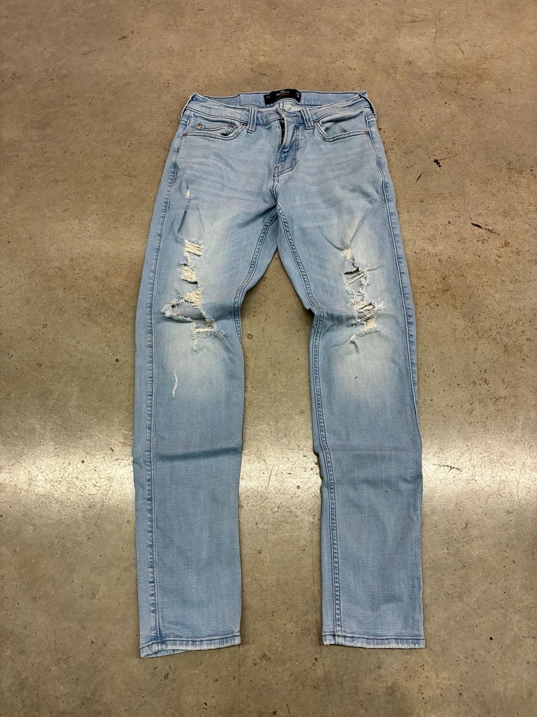 Hollister Skinny Jeans 29x32 Distressed Light Wash Advanced Stretch 3