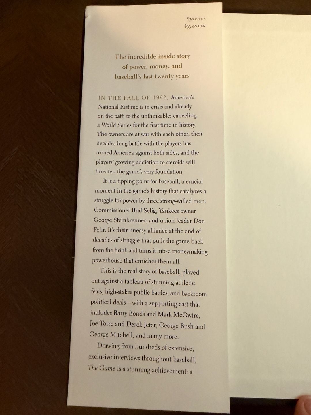 The Game Jon Pessah First Edition Hardcover 2015 MLB Baseball Power Brokers 5