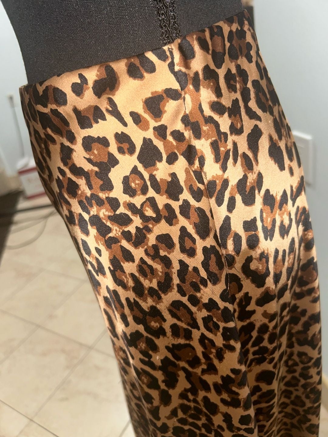 Leopard Print Satin Skirt and shirt 3