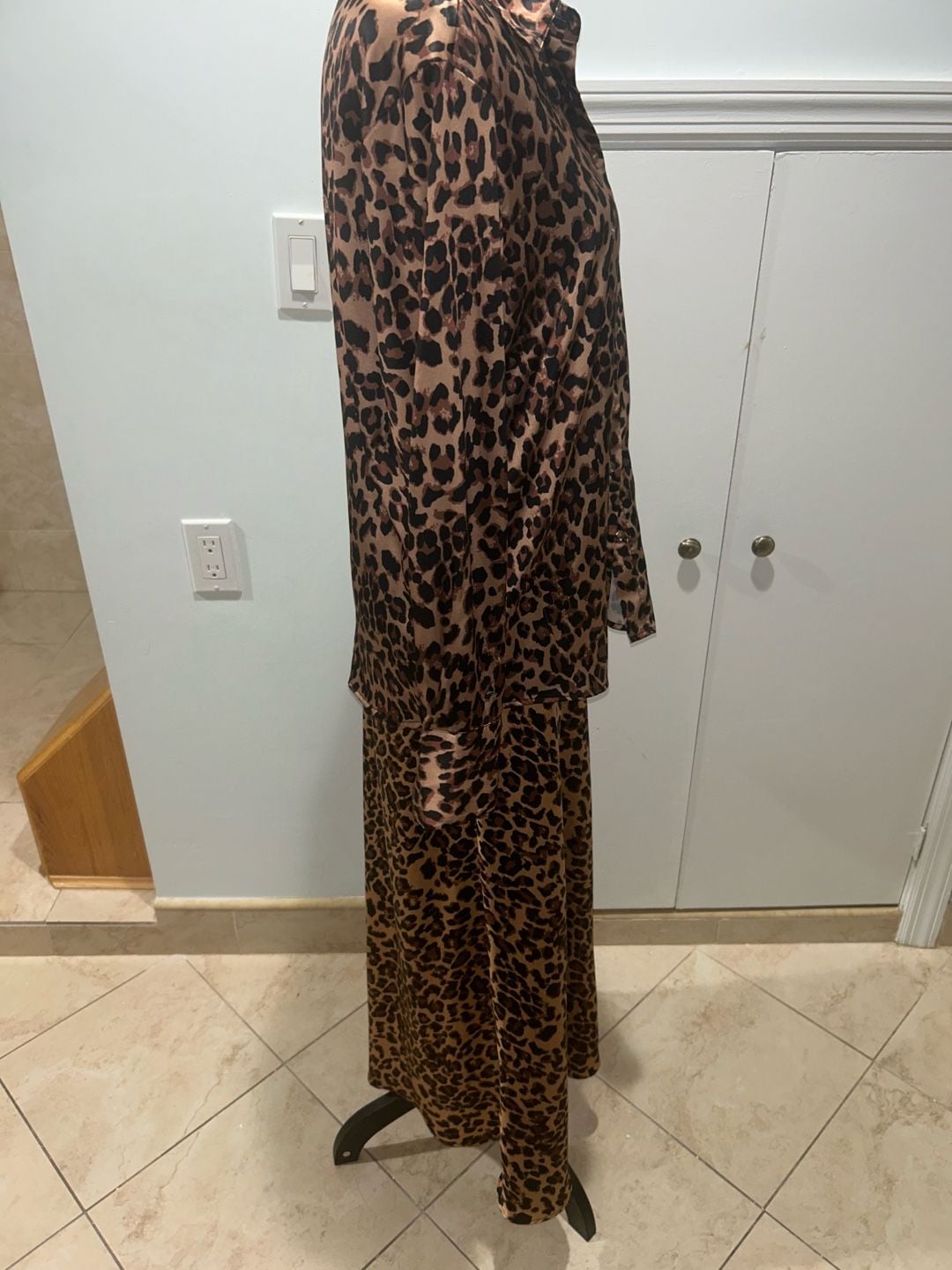Leopard Print Satin Skirt and shirt 11