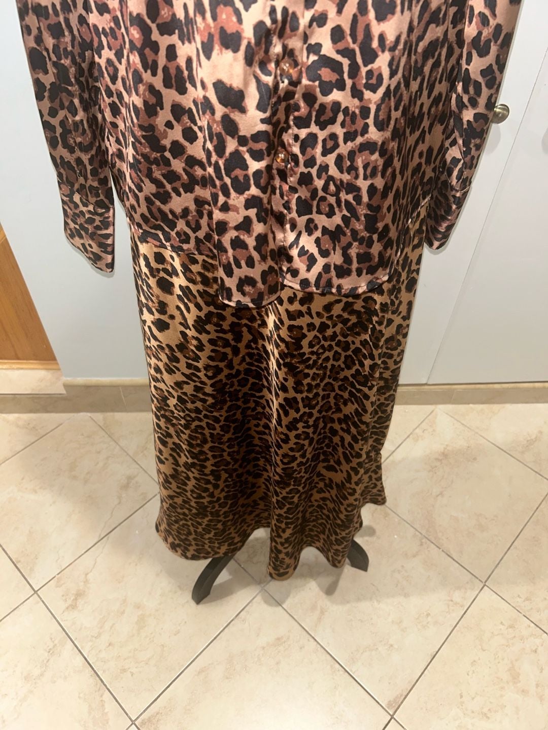 Leopard Print Satin Skirt and shirt 16
