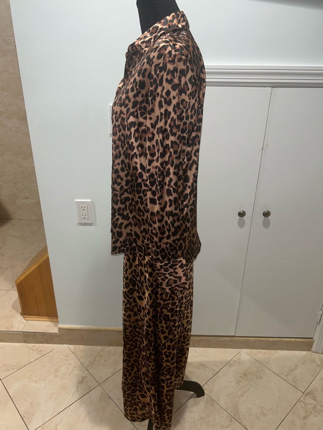 Leopard Print Satin Skirt and shirt 18