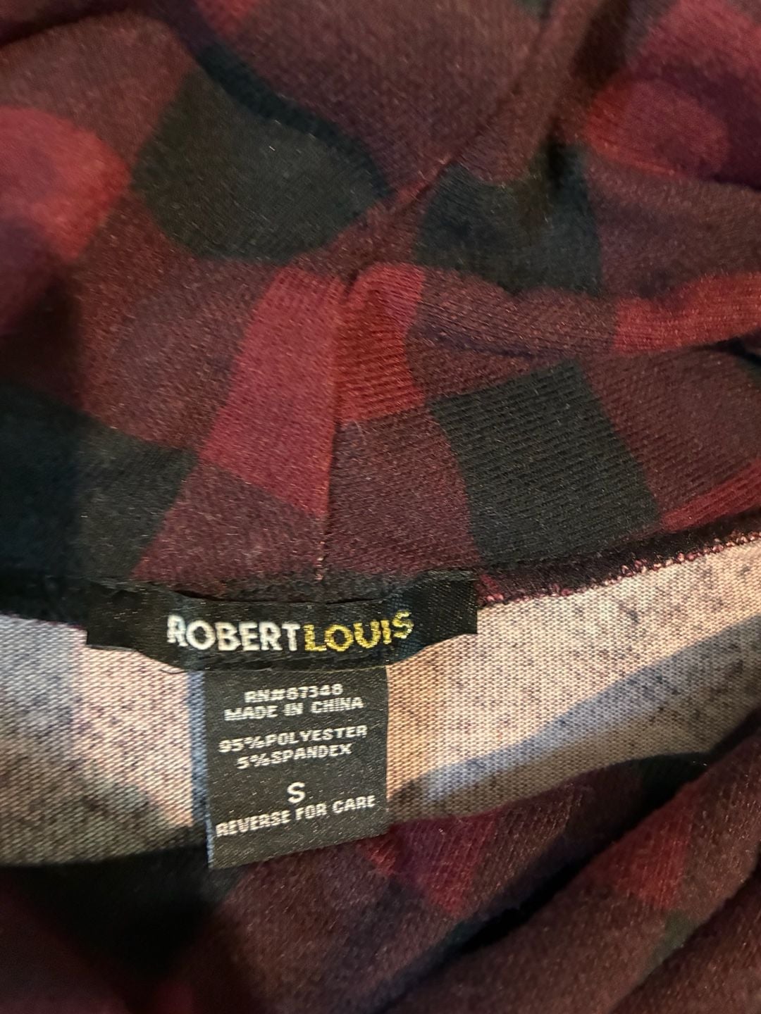 Robert Louis Plaid Cowl Neck Top Size S 3