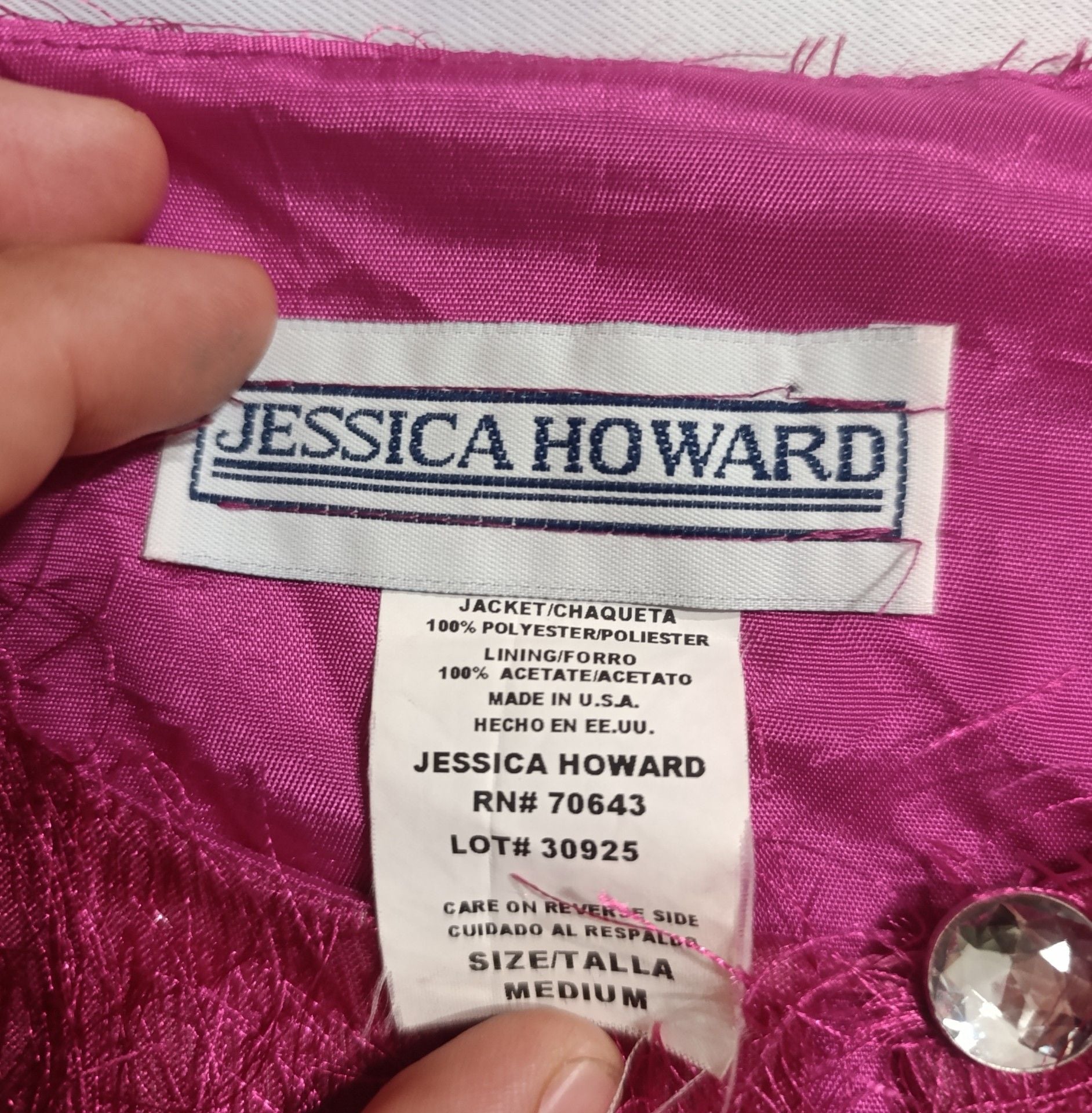 Jessica Howard Fuzzy Shrug Jacket Size Medium Pink 3
