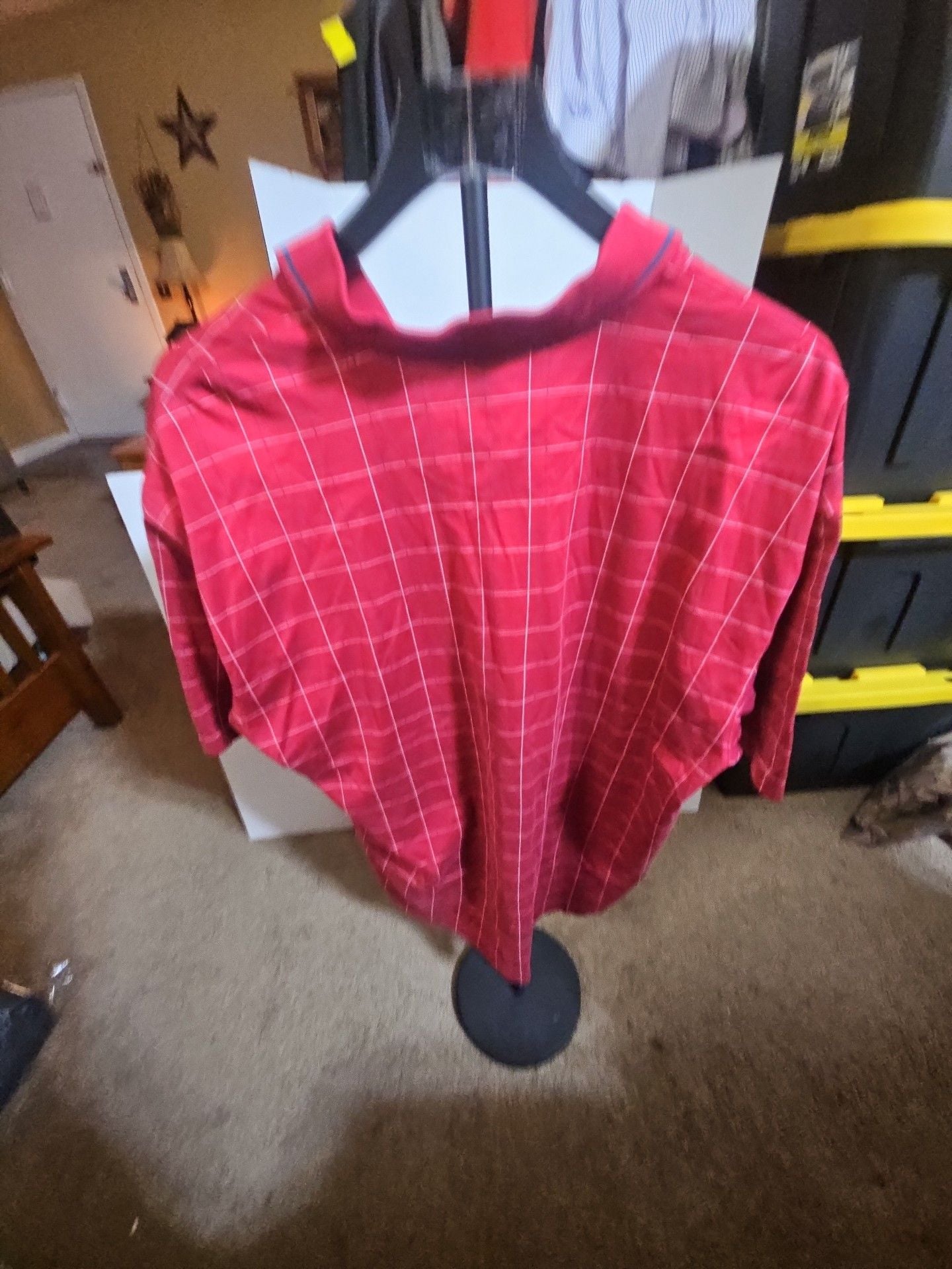 Tiger Woods Nike Golf Polo Shirt XL Red Plaid 4