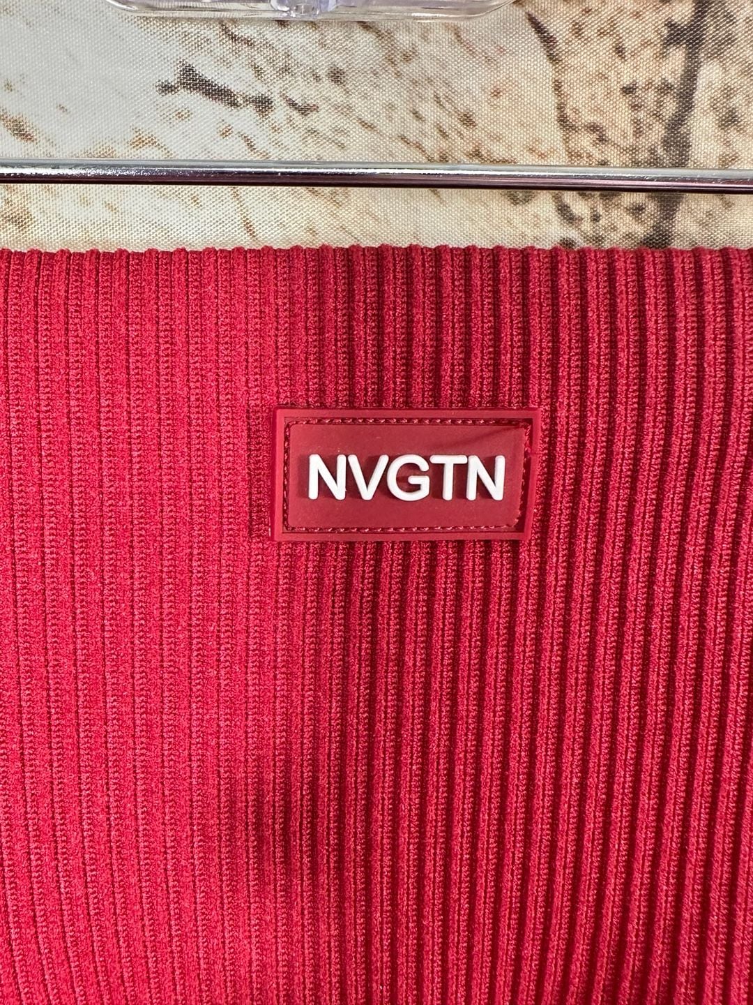 NVGTN Flare Pants Red Ribbed Yoga Leggings 7