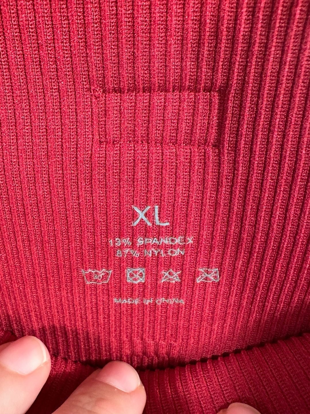 NVGTN Flare Pants Red Ribbed Yoga Leggings 8