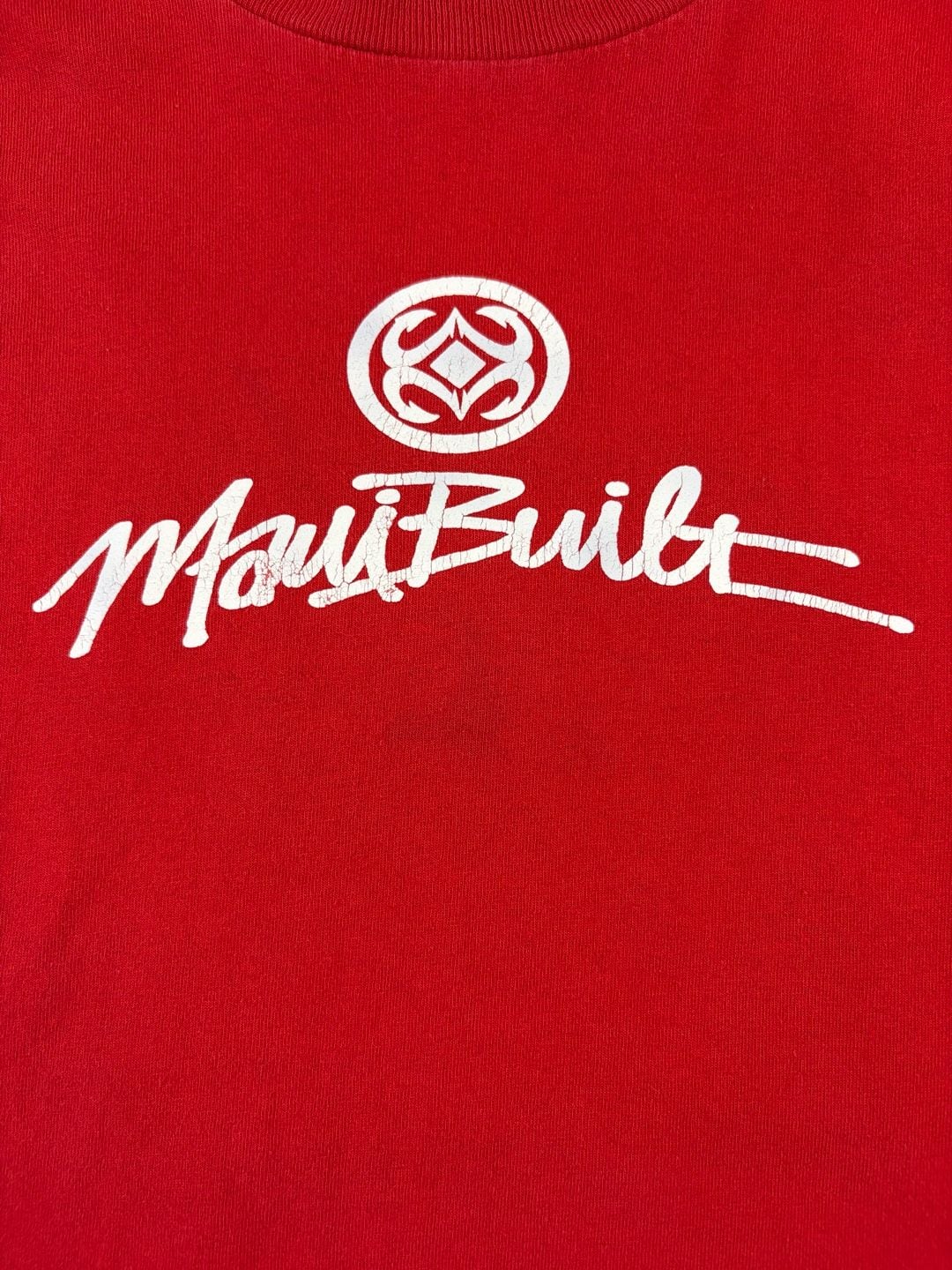 Maui Built Long Sleeve Shirt Red Graphic Logo Print Size XL (OF) *cracking 4