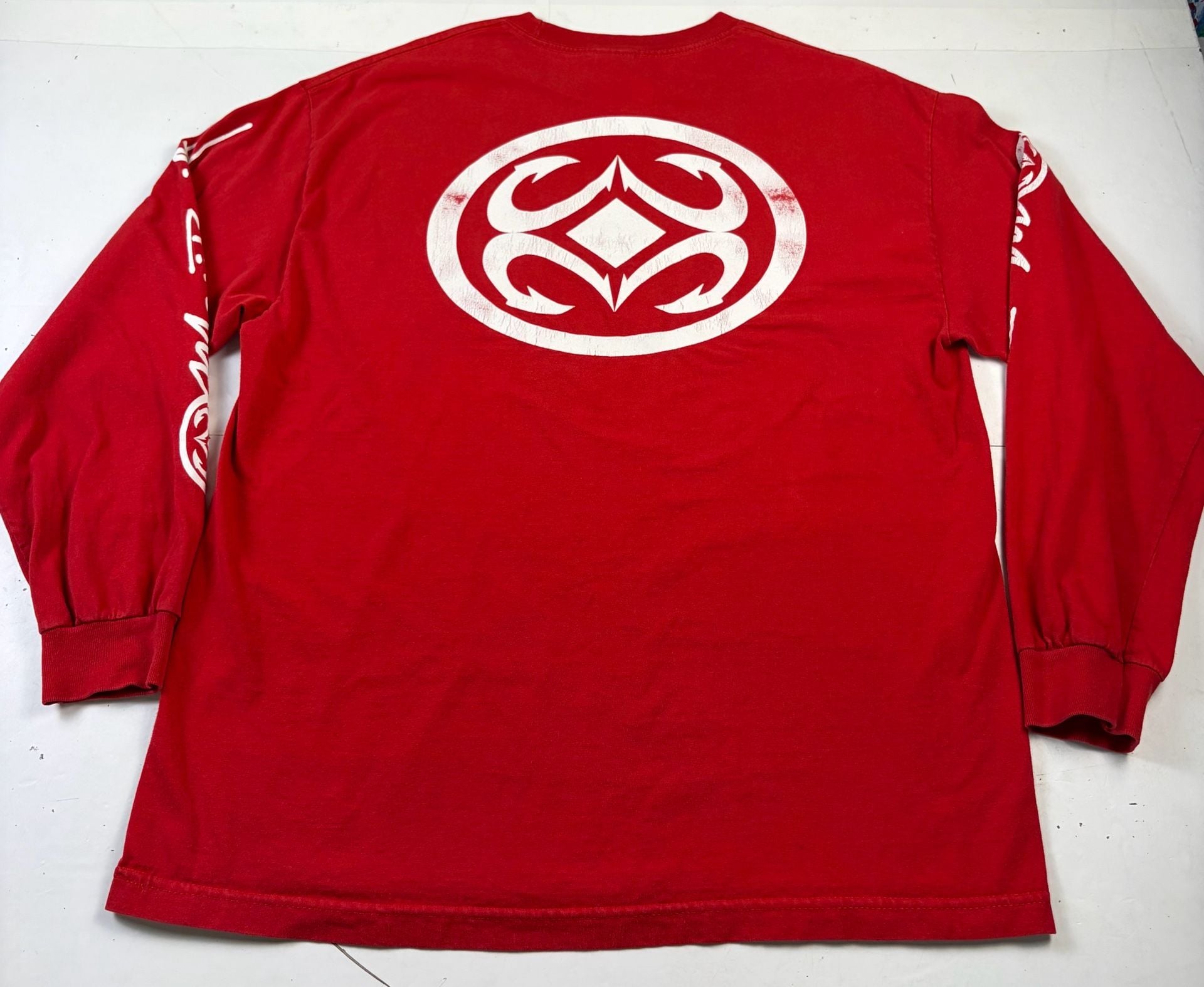 Maui Built Long Sleeve Shirt Red Graphic Logo Print Size XL (OF) *cracking 12