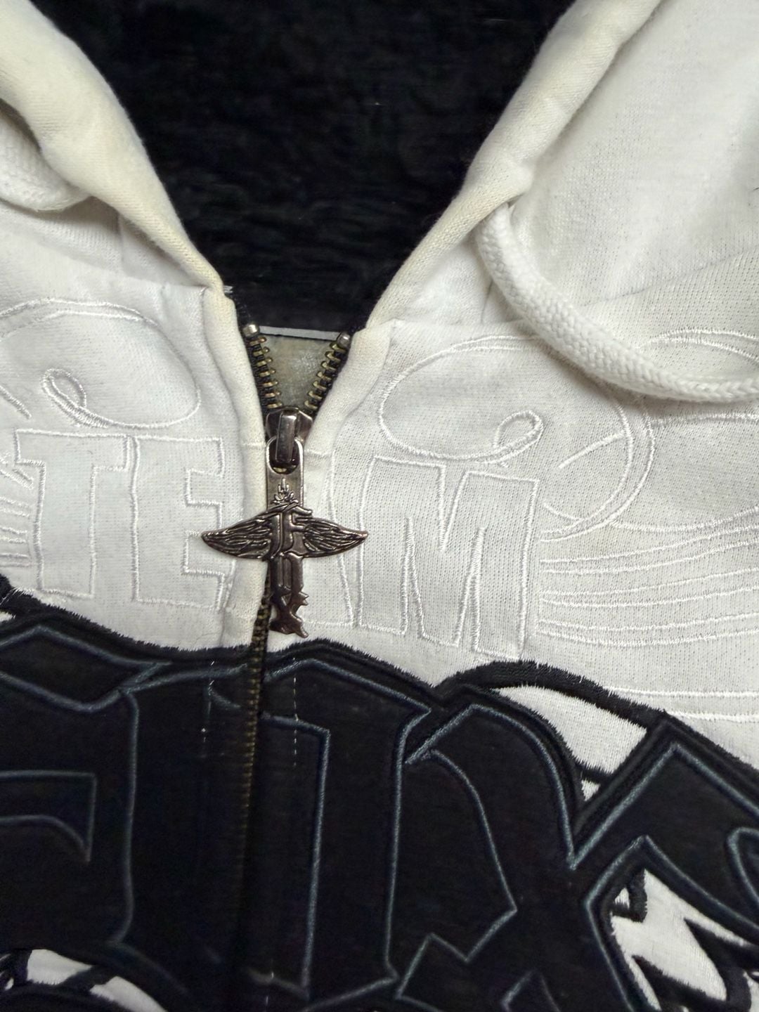 Fox Racing Sherpa Lined Zip Up Hoodie White Black 6
