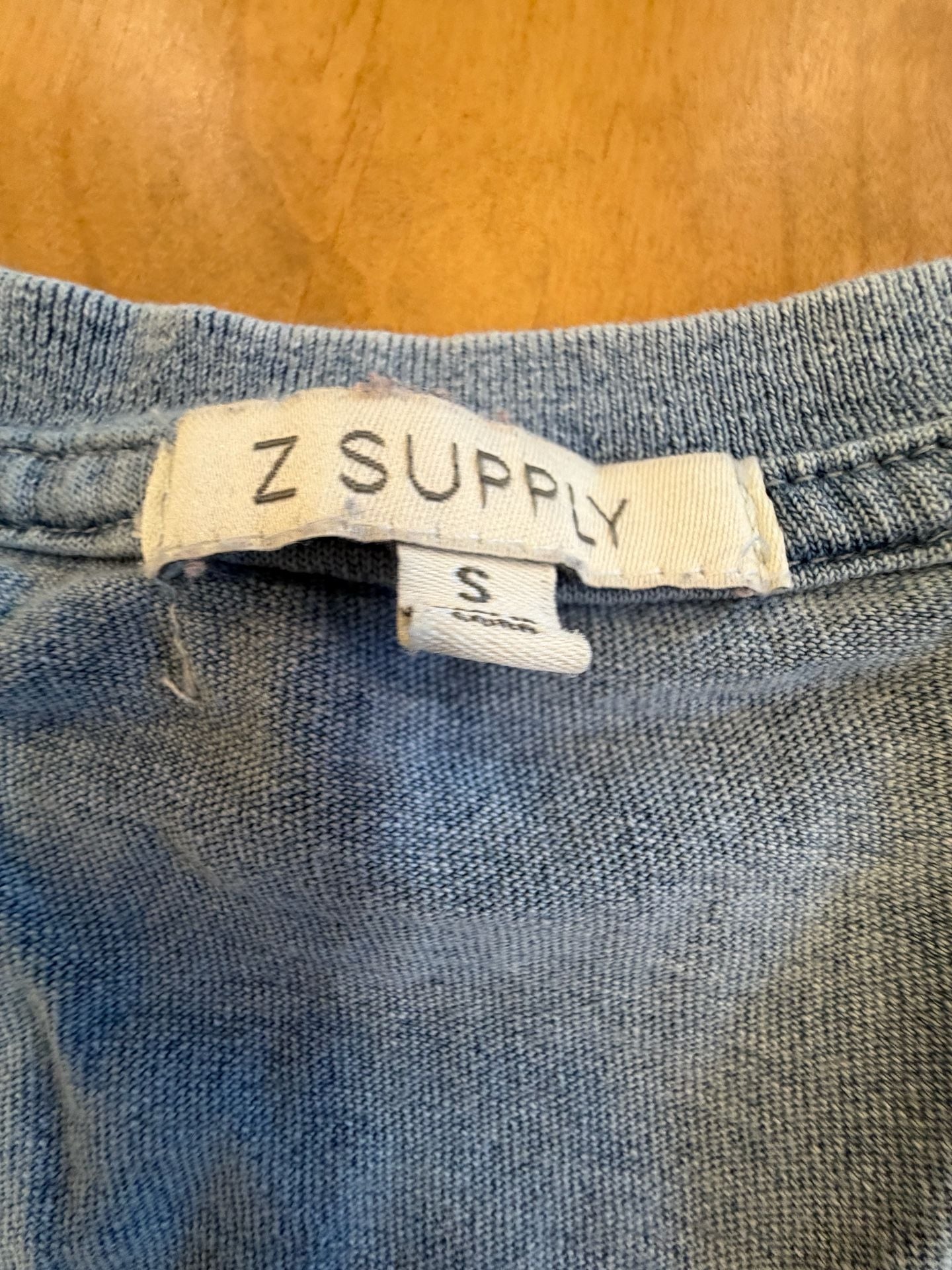 Z Supply V-Neck Tank Top Size S Blue Cotton 3
