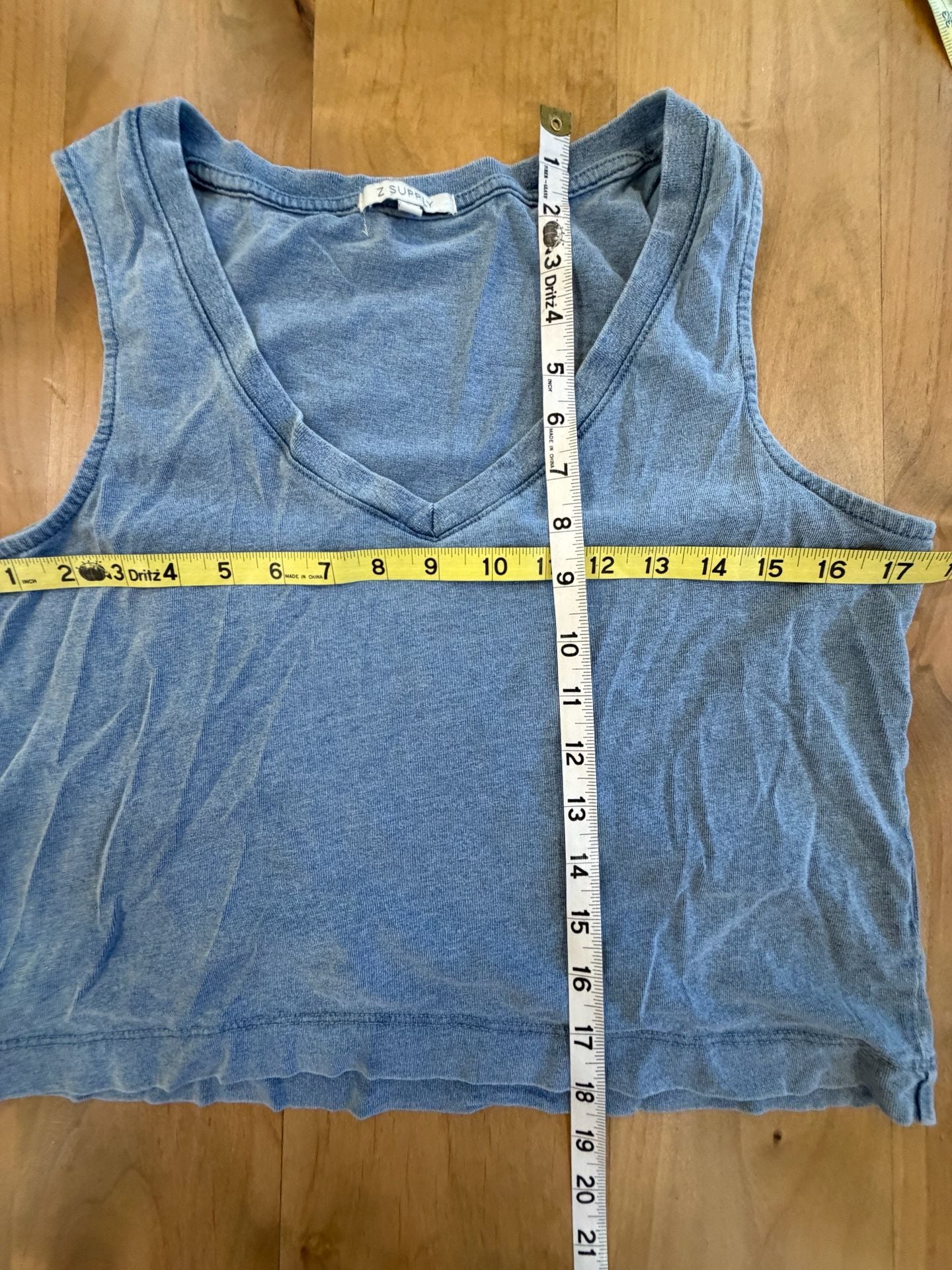 Z Supply V-Neck Tank Top Size S Blue Cotton 4