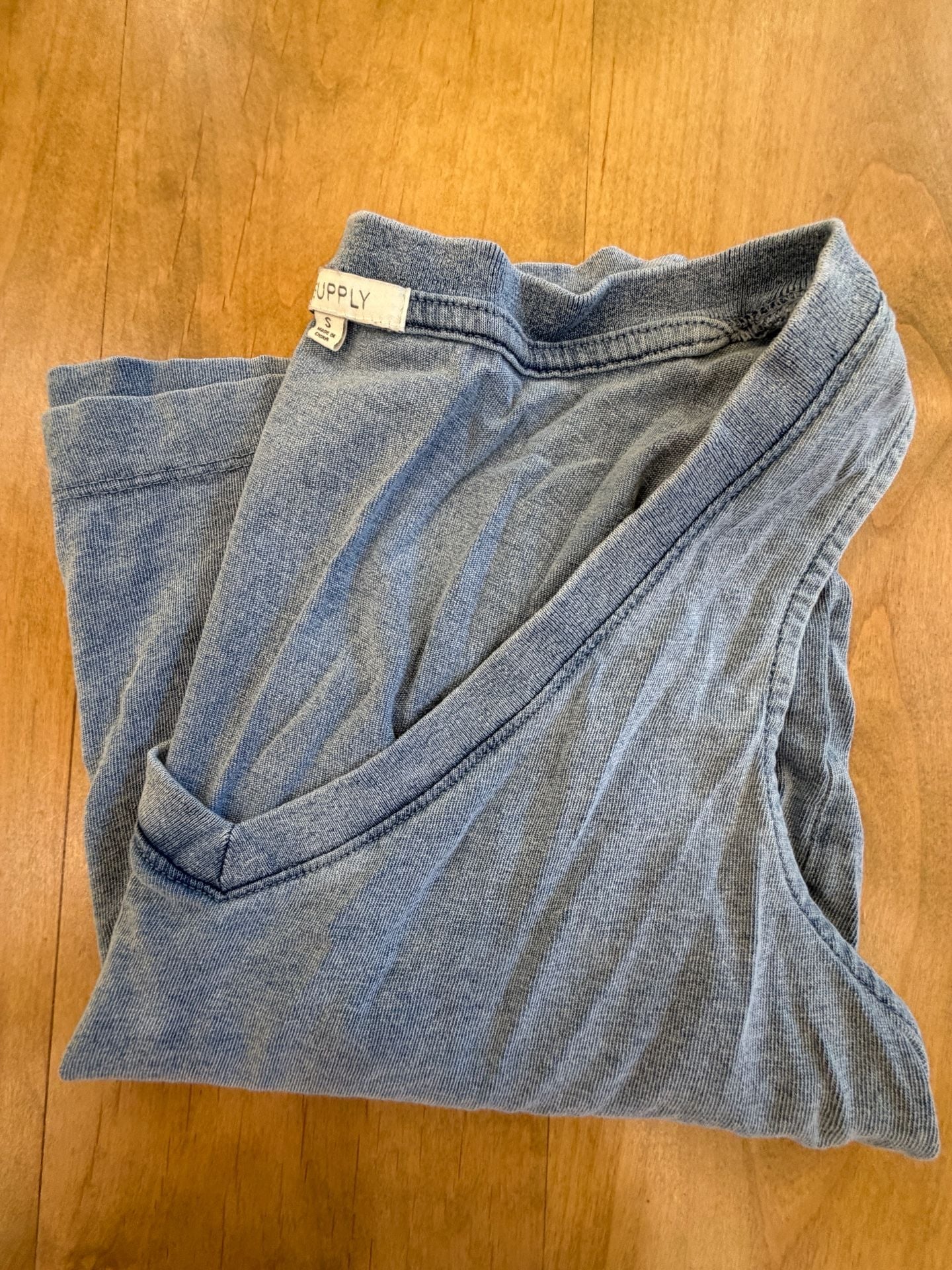 Z Supply V-Neck Tank Top Size S Blue Cotton 7
