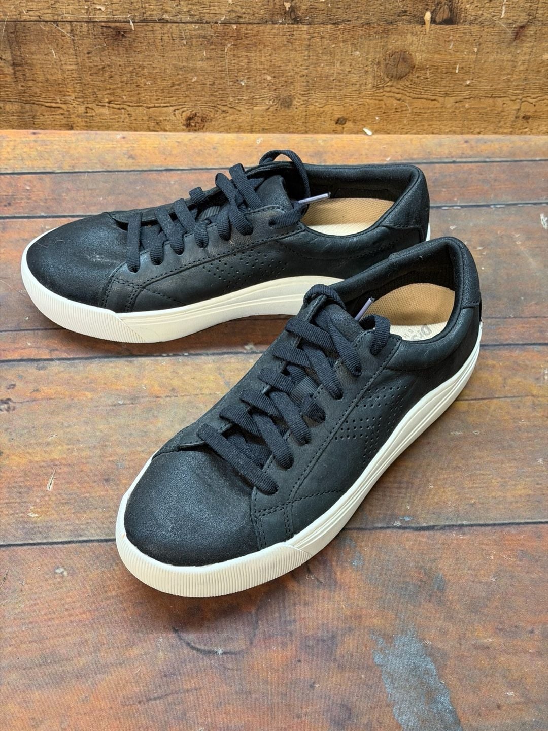 Dr. Scholl's Madison Sneakers Size 7M Black Leather Platform 3