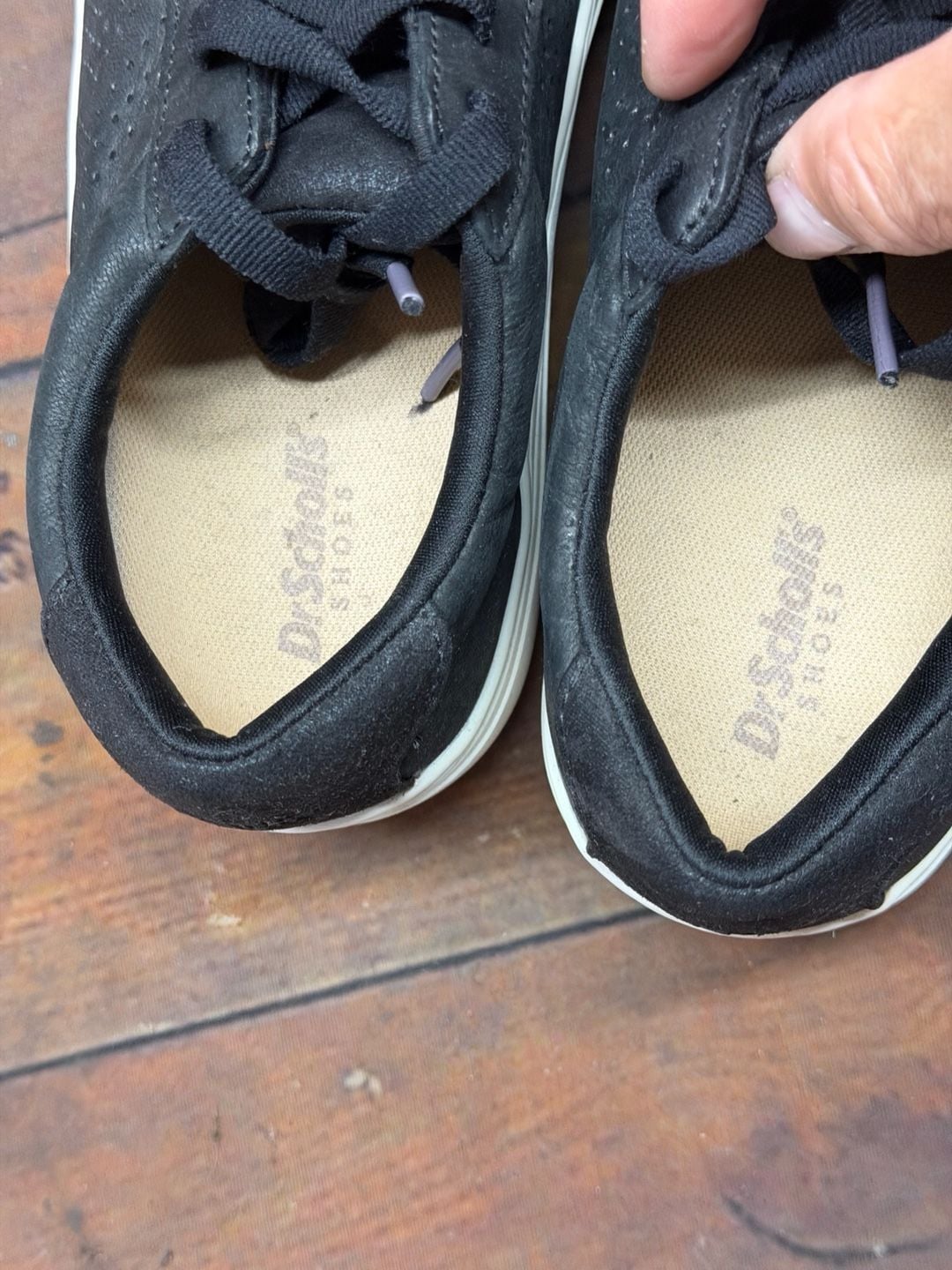 Dr. Scholl's Madison Sneakers Size 7M Black Leather Platform 5