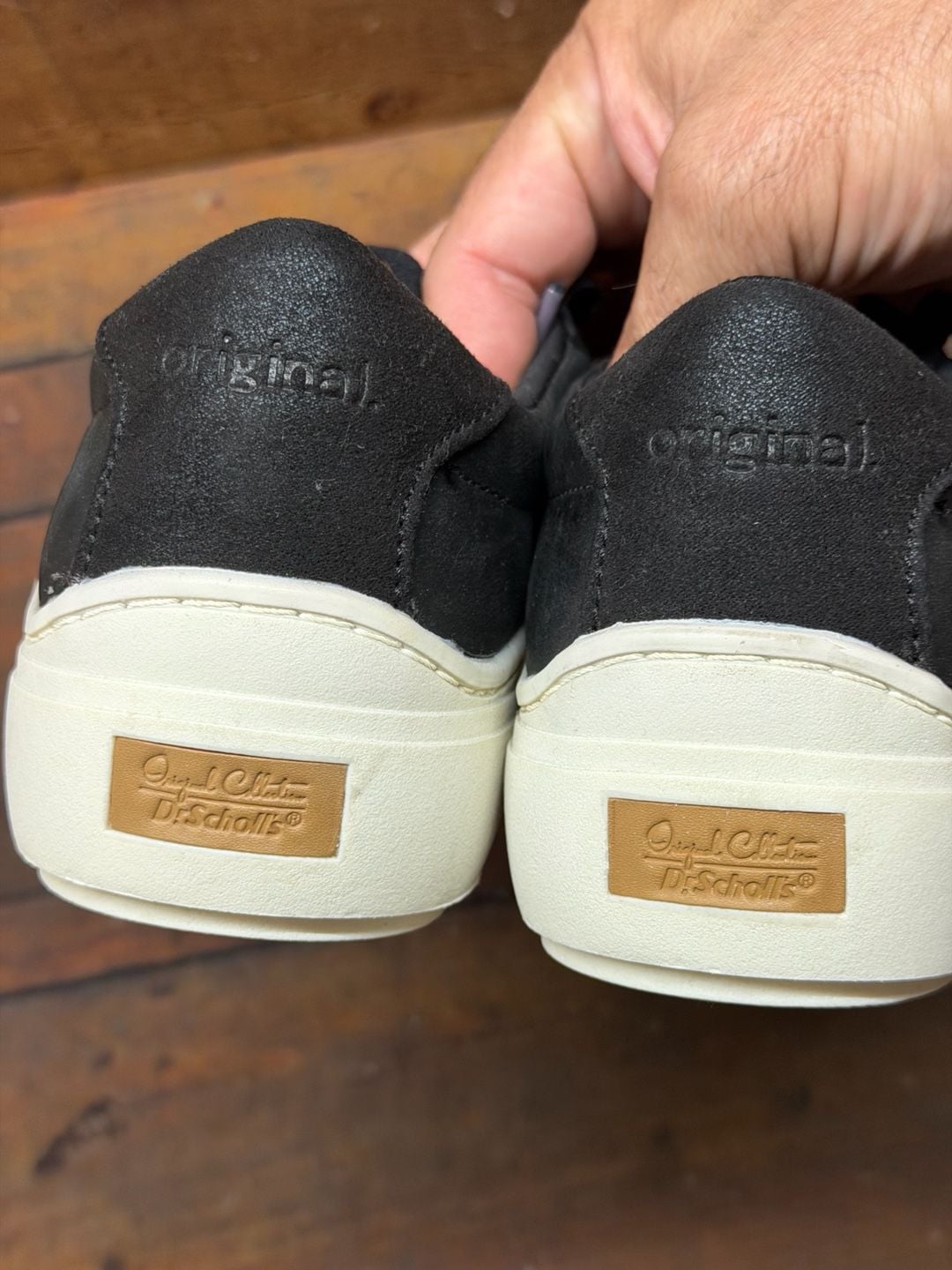 Dr. Scholl's Madison Sneakers Size 7M Black Leather Platform 7
