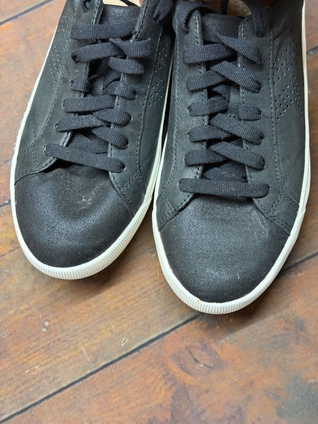 Dr. Scholl's Madison Sneakers Size 7M Black Leather Platform 9