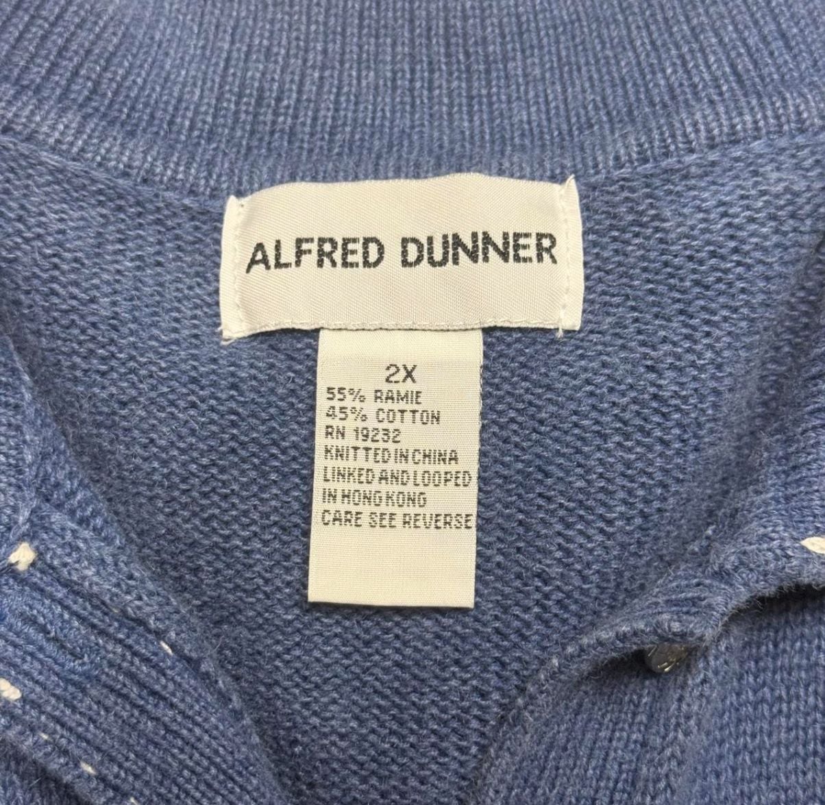 Alfred Dunner Knit Button Down Shirt Size 2X Blue Floral 4