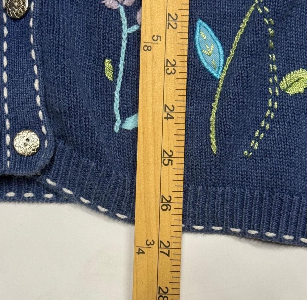 Alfred Dunner Knit Button Down Shirt Size 2X Blue Floral 6