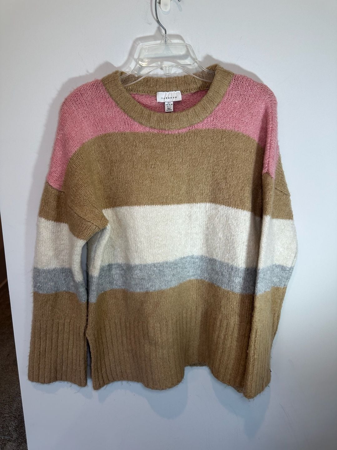 Topshop Colorblock Striped Crewneck Sweater Size US 4-6 UK S Multicolor 6