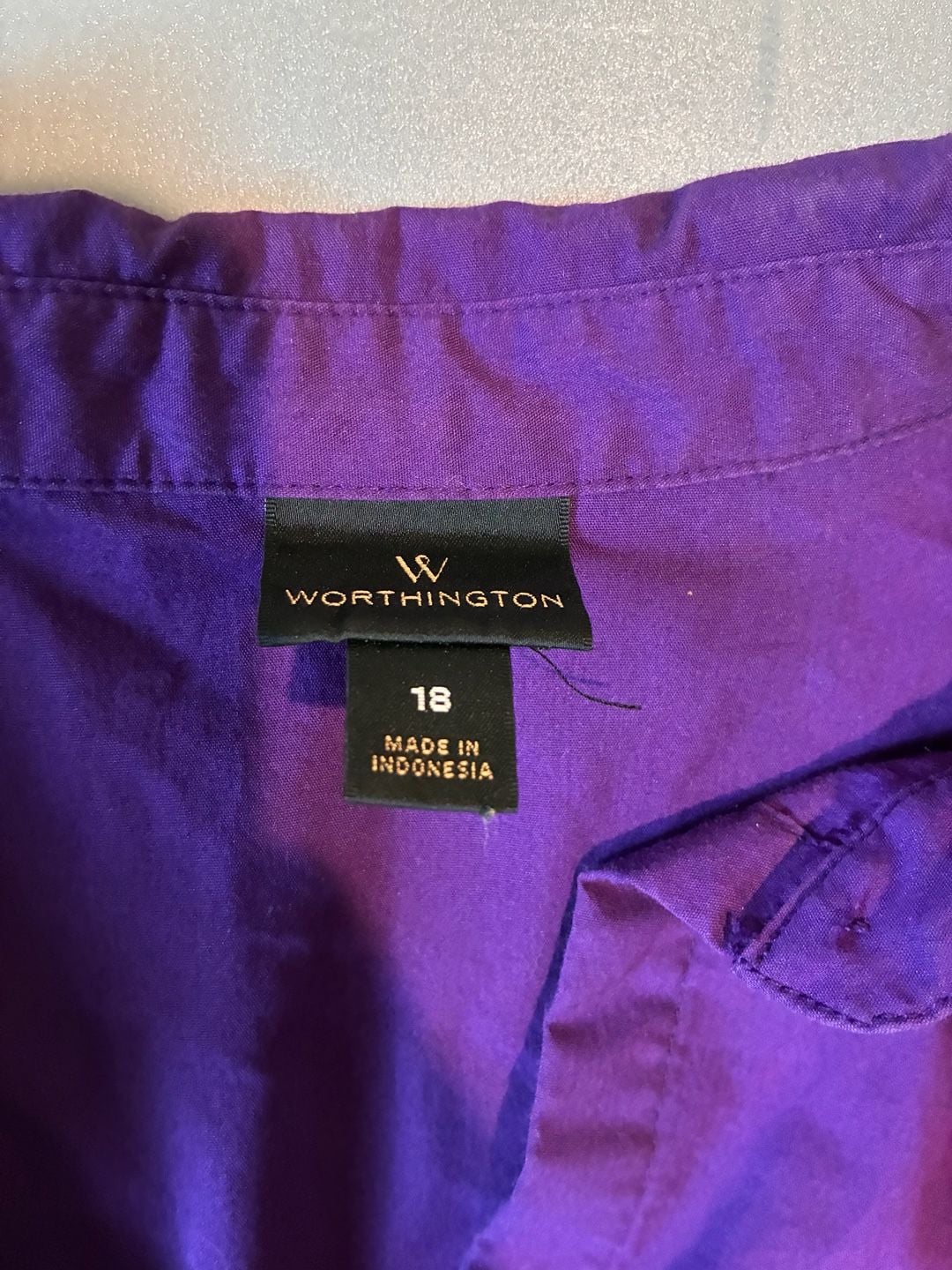 Worthington Blouse Size 18 Purple Long Sleeve Shirt 3