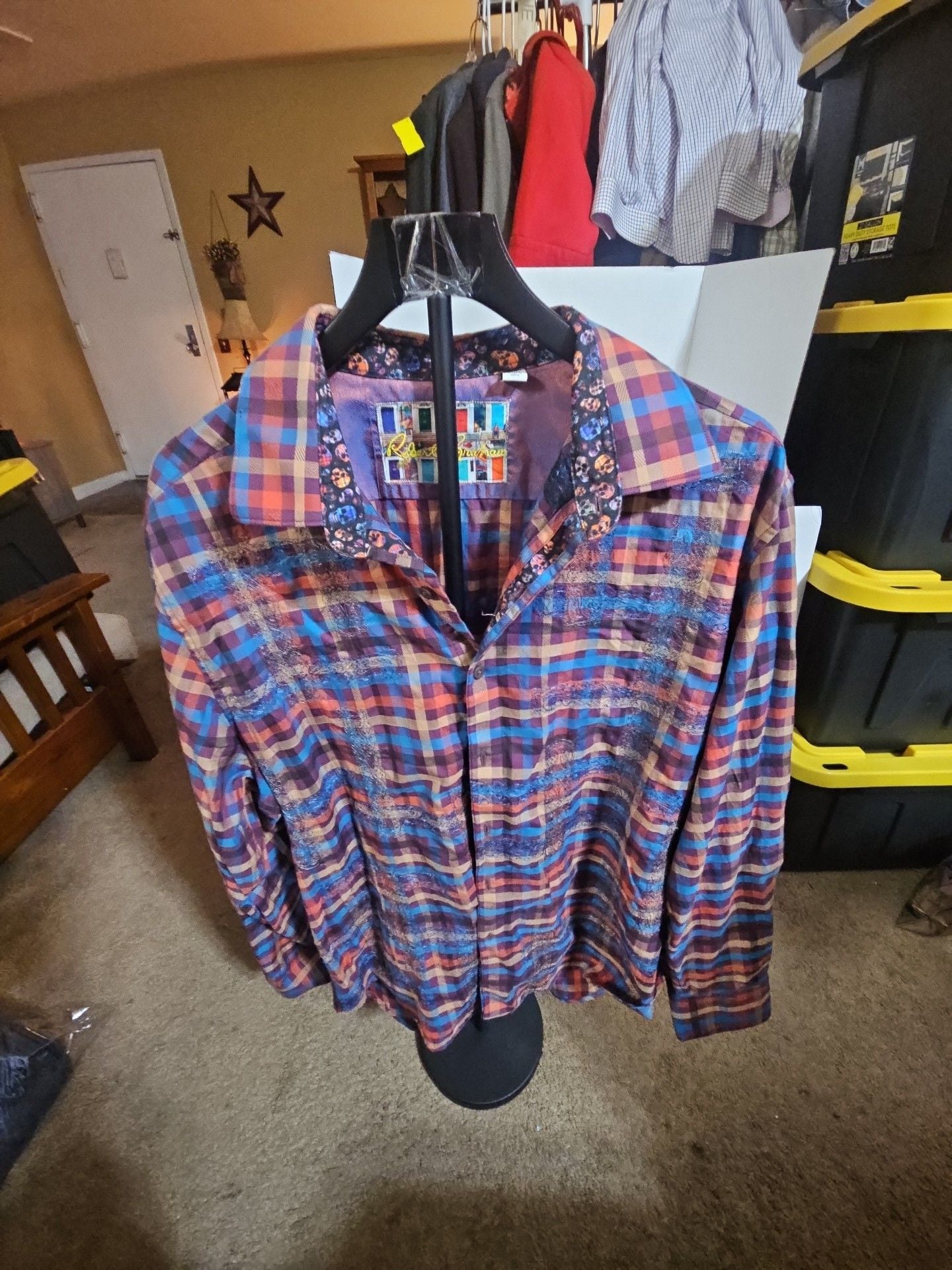 Robert Graham Plaid Long Sleeve Button Up Shirt Size 2XL 2