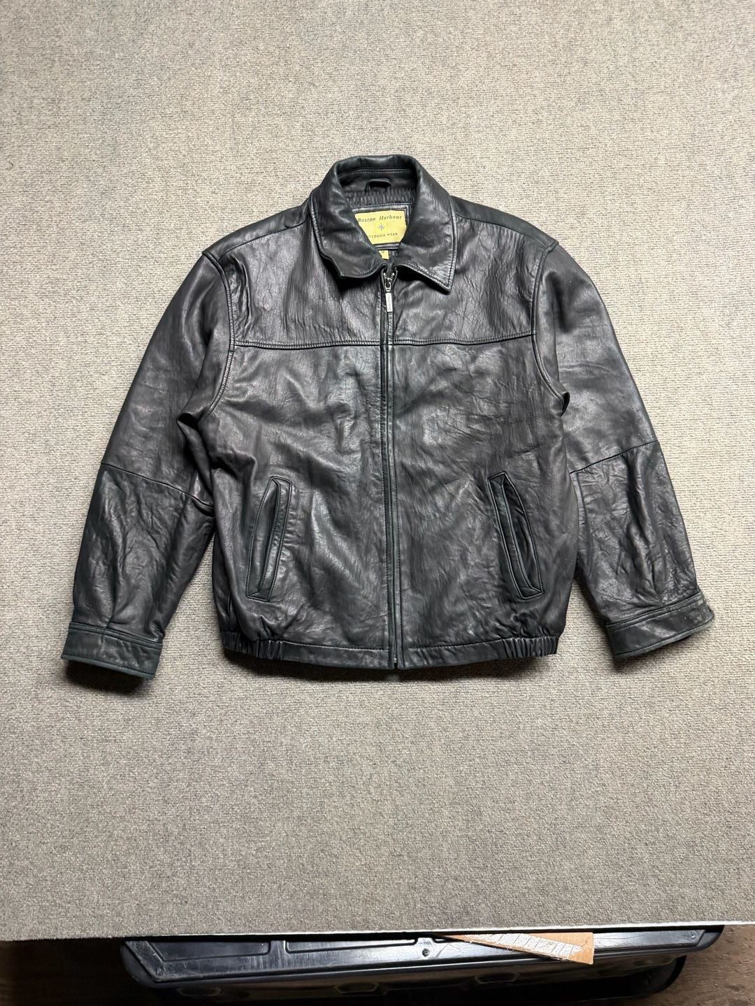 Boston Harbour Leather Jacket Size L Black 2