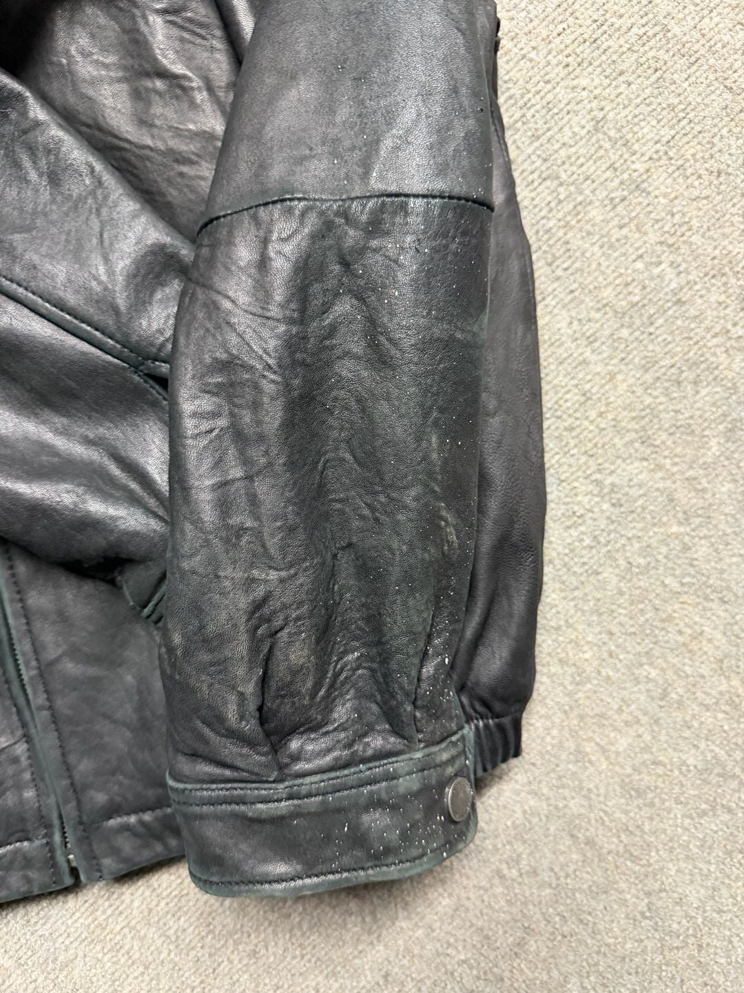 Boston Harbour Leather Jacket Size L Black 5