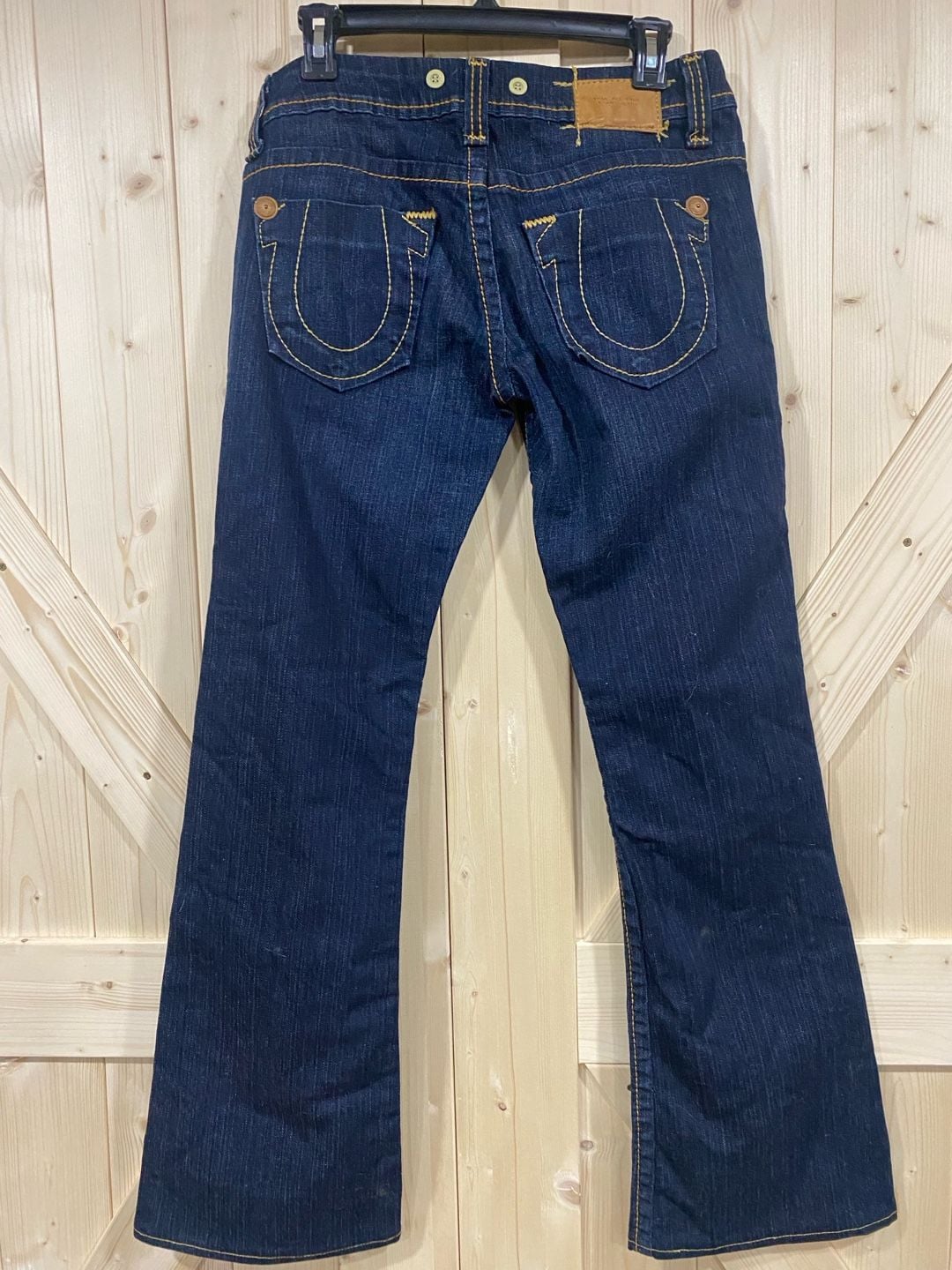 True Religion Flare Denim Jeans Dark Wash Blue 11