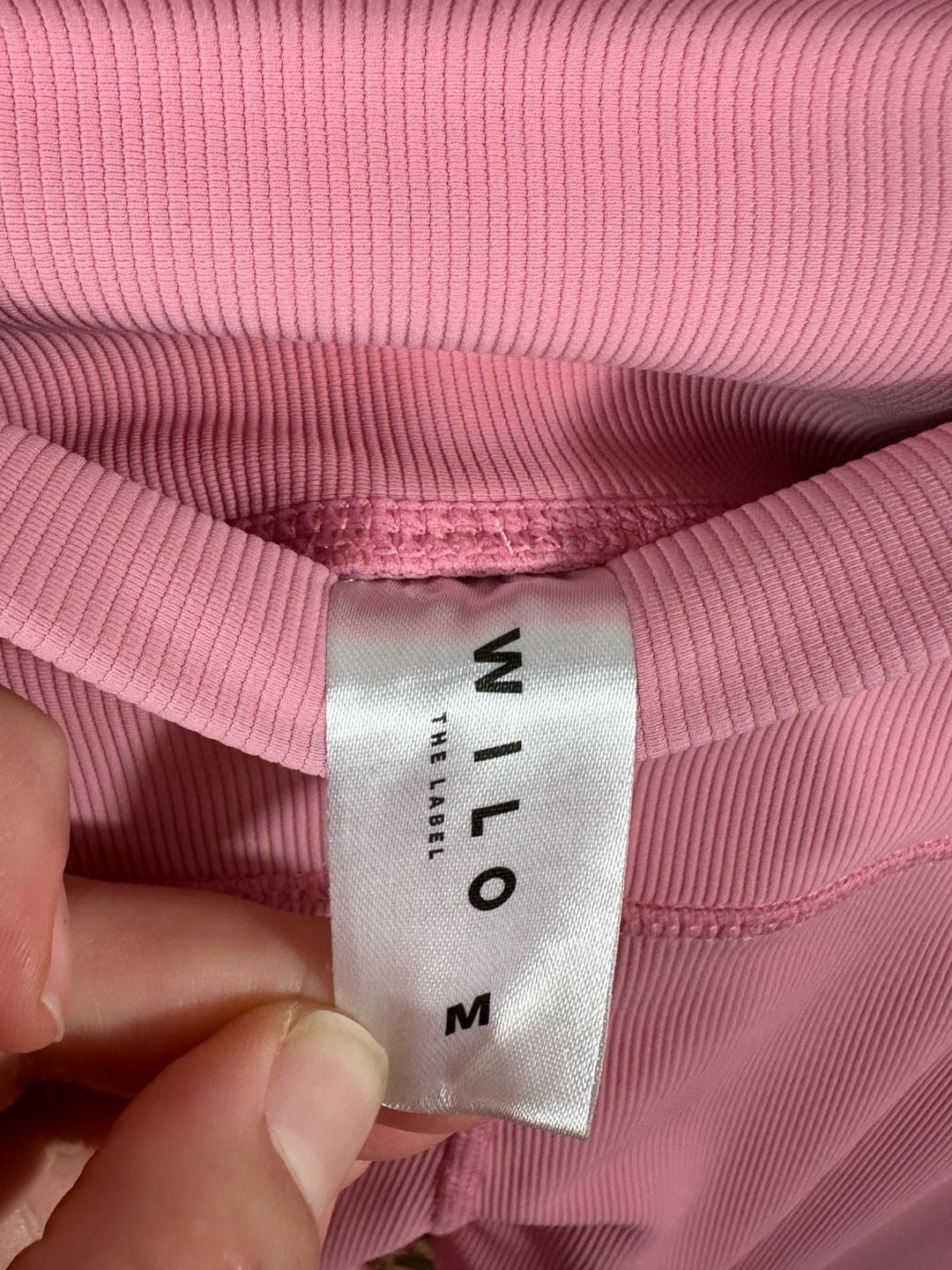 Pink Ribbed Athletic Leggings 5