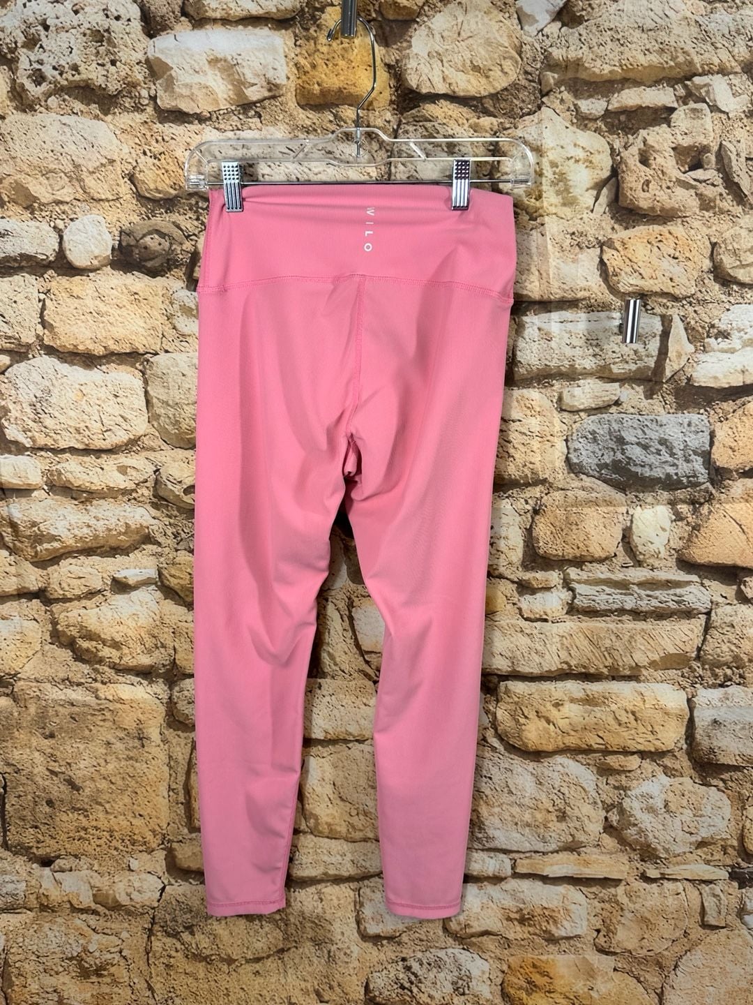 Pink Ribbed Athletic Leggings 7