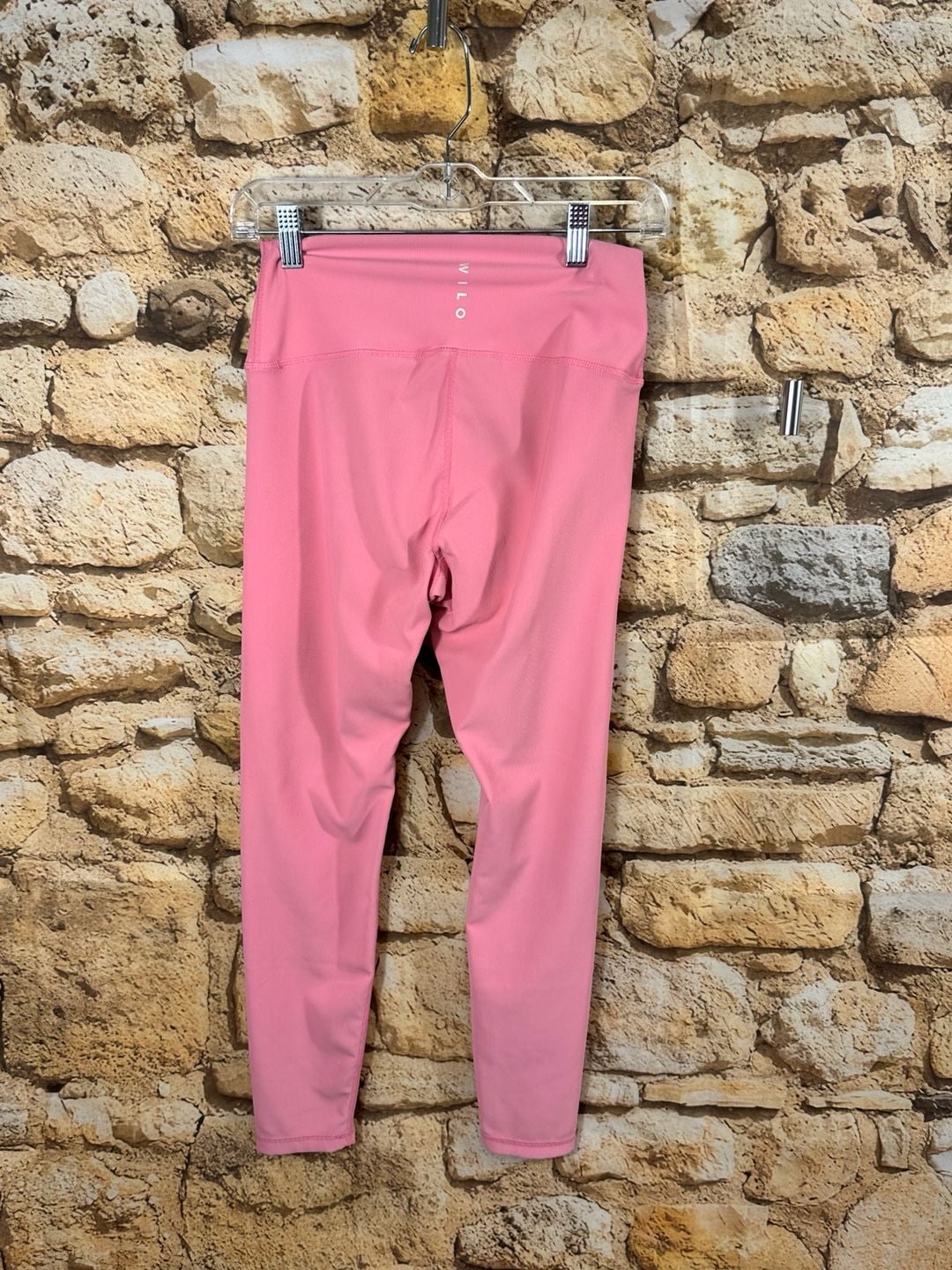 Pink Ribbed Athletic Leggings 8