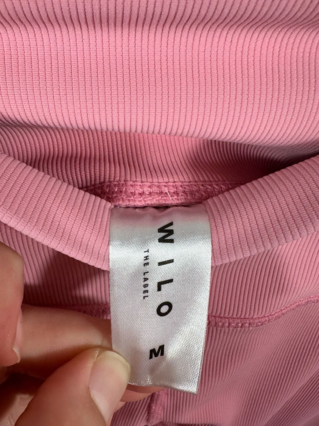 Pink Ribbed Athletic Leggings 11