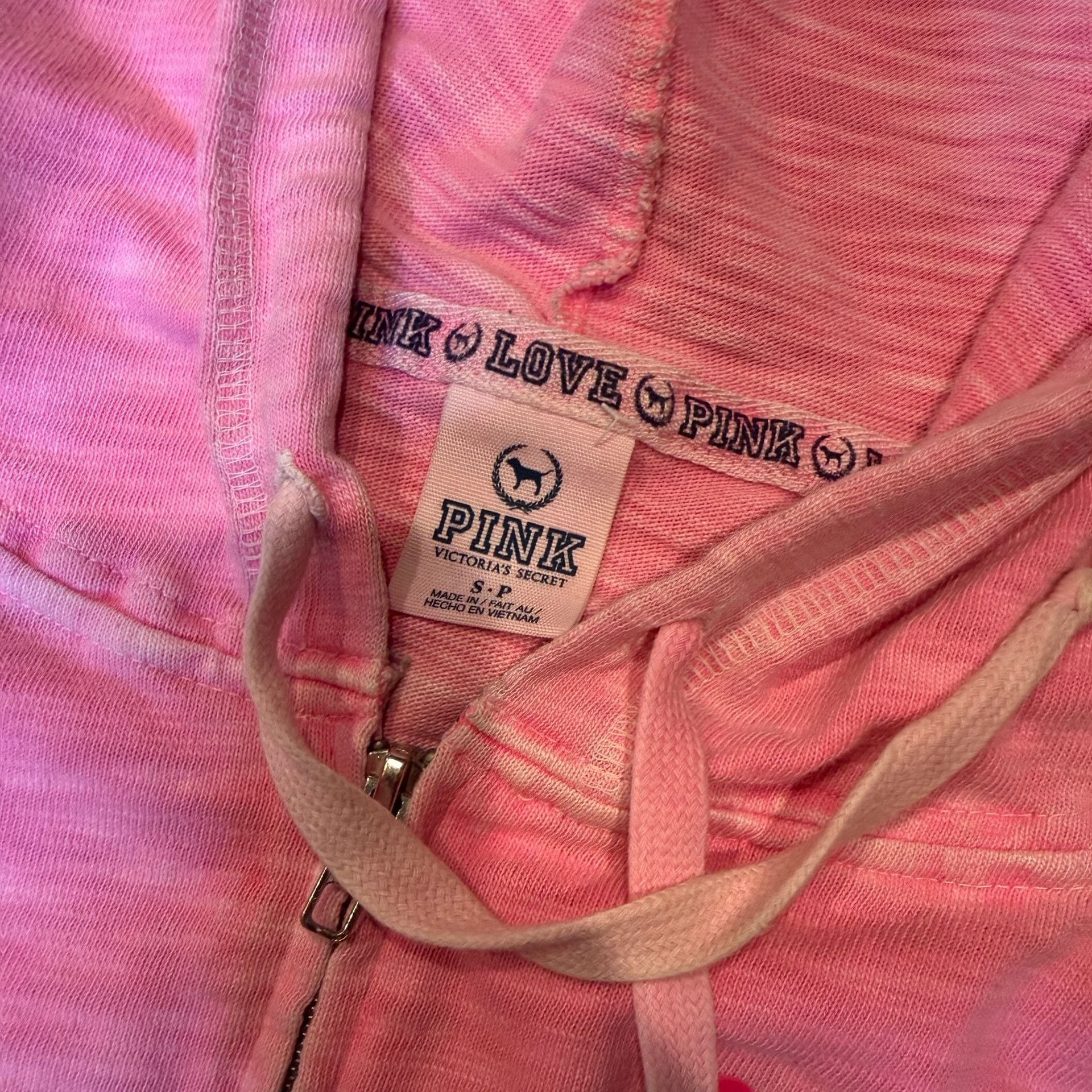 Victoria's Secret Pink Full Zip Hoodie Size S Pink Love Pink 4