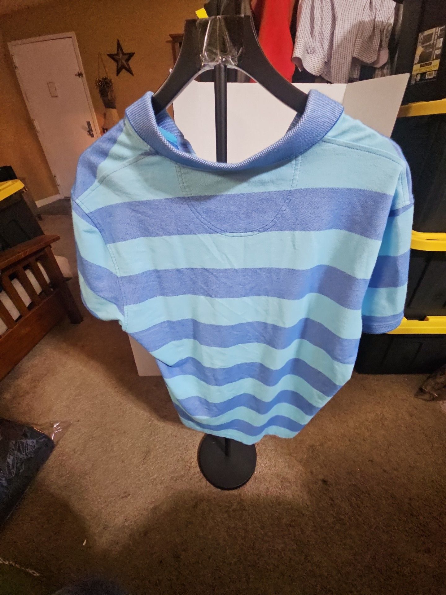 IZOD Advantage Performance Polo Shirt Size XL Blue Striped 3