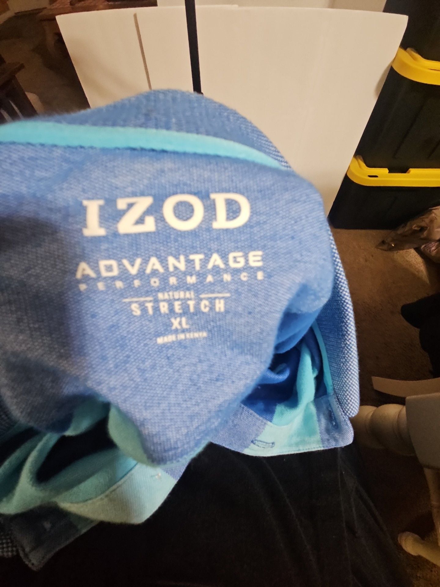 IZOD Advantage Performance Polo Shirt Size XL Blue Striped 4