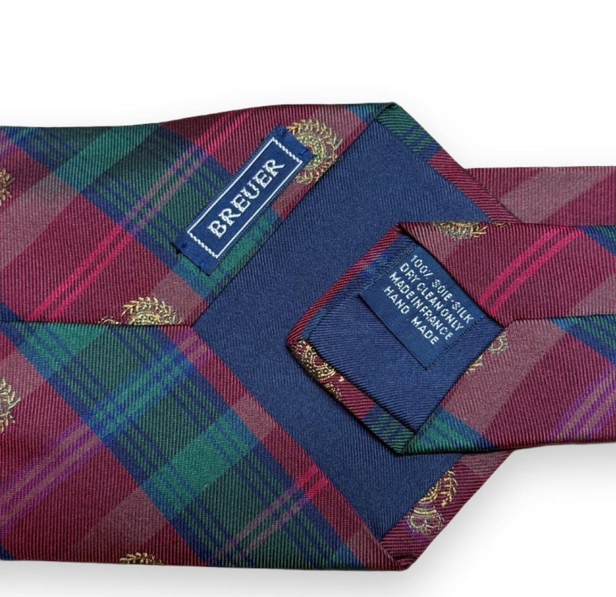 Breuer Silk Tie Plaid Red Green Blue 2