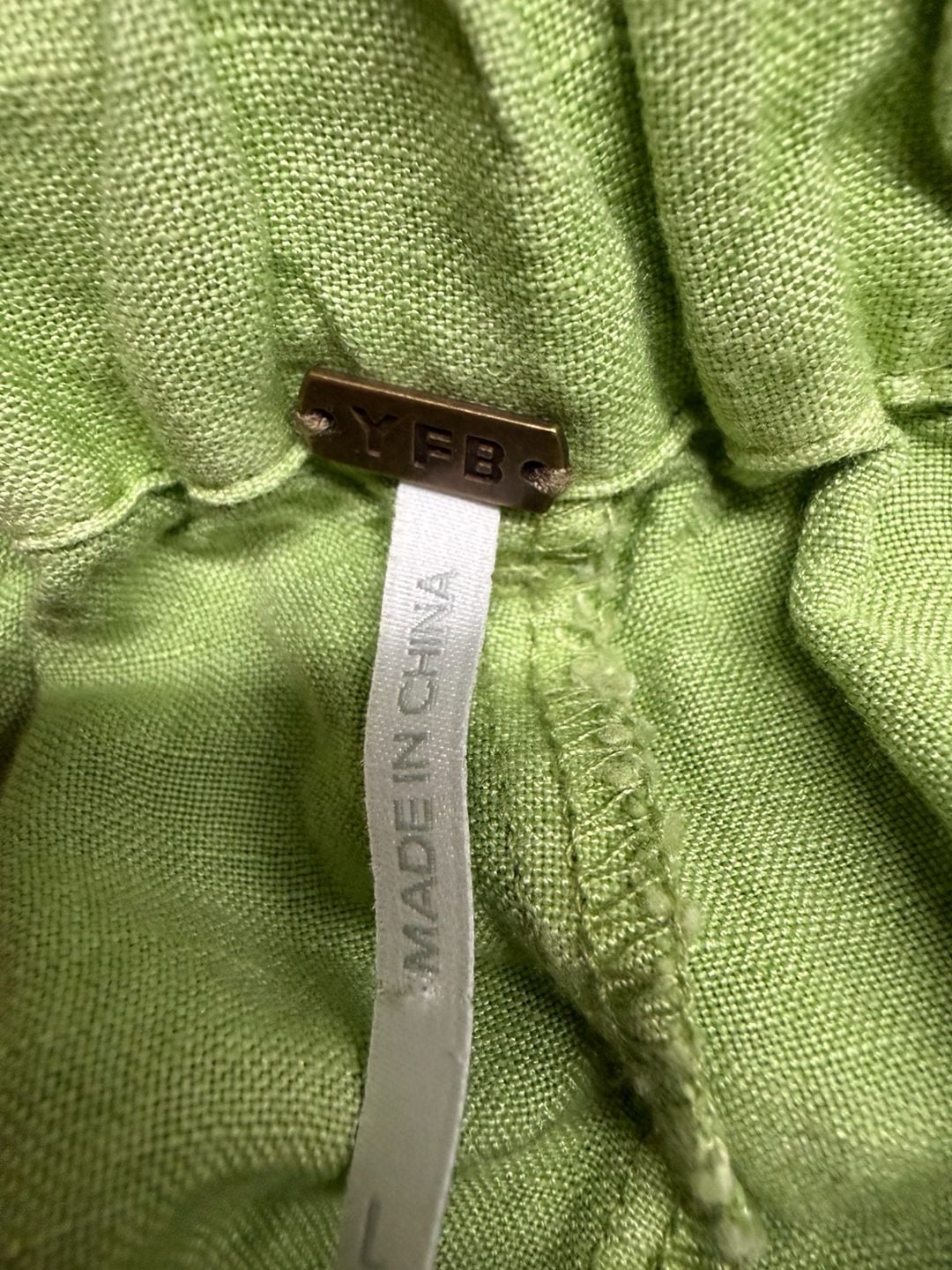 Green Linen Wide Leg Pants 4