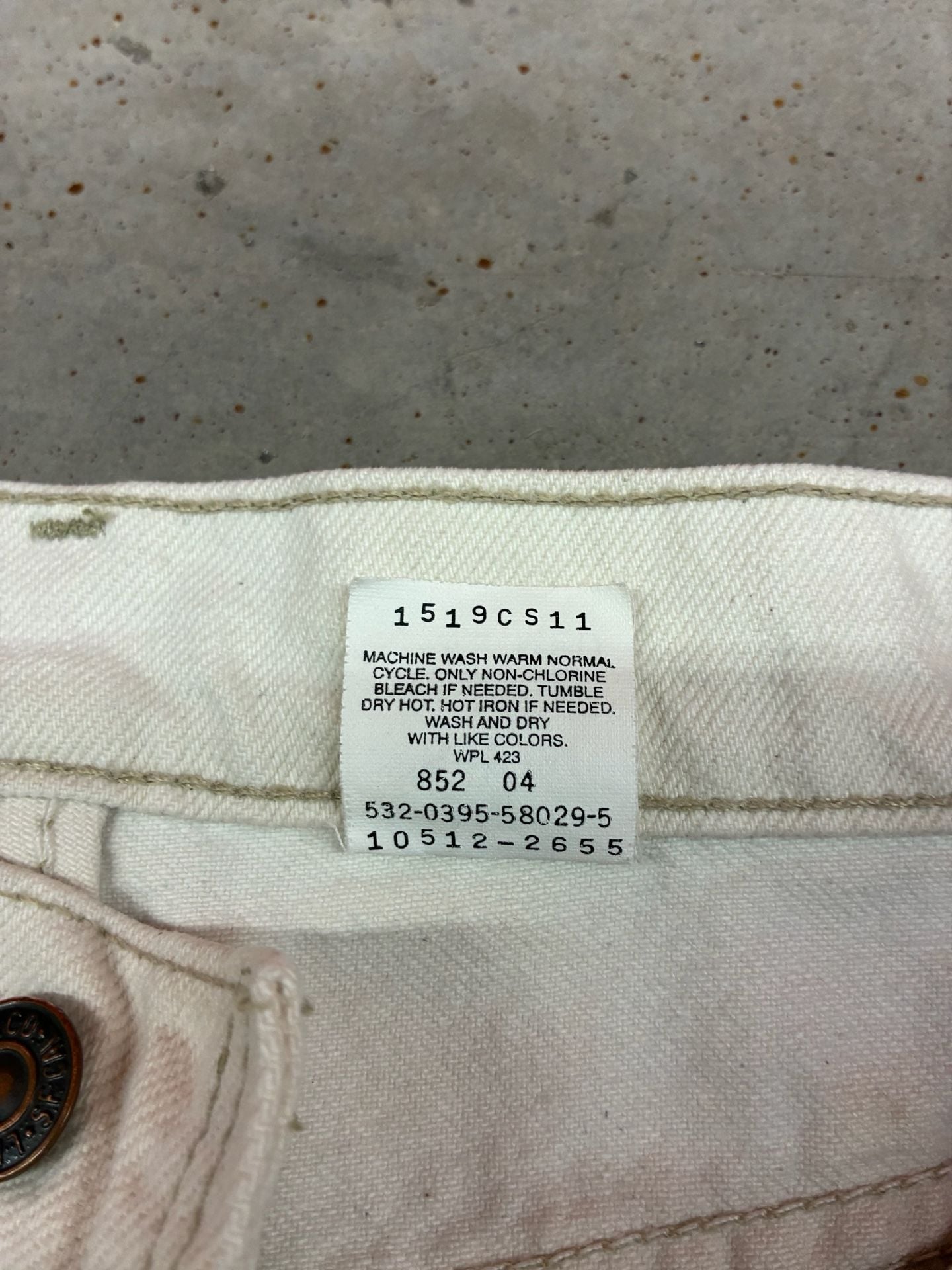 Levi's 512 Slim Fit Tapered Leg Jeans Size 5 MED White Vintage Denim 3