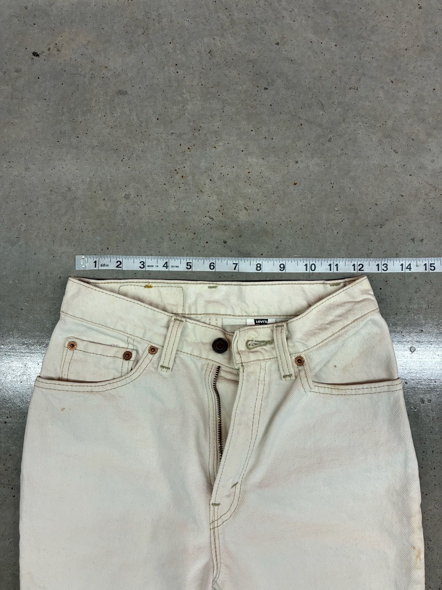 Levi's 512 Slim Fit Tapered Leg Jeans Size 5 MED White Vintage Denim 8