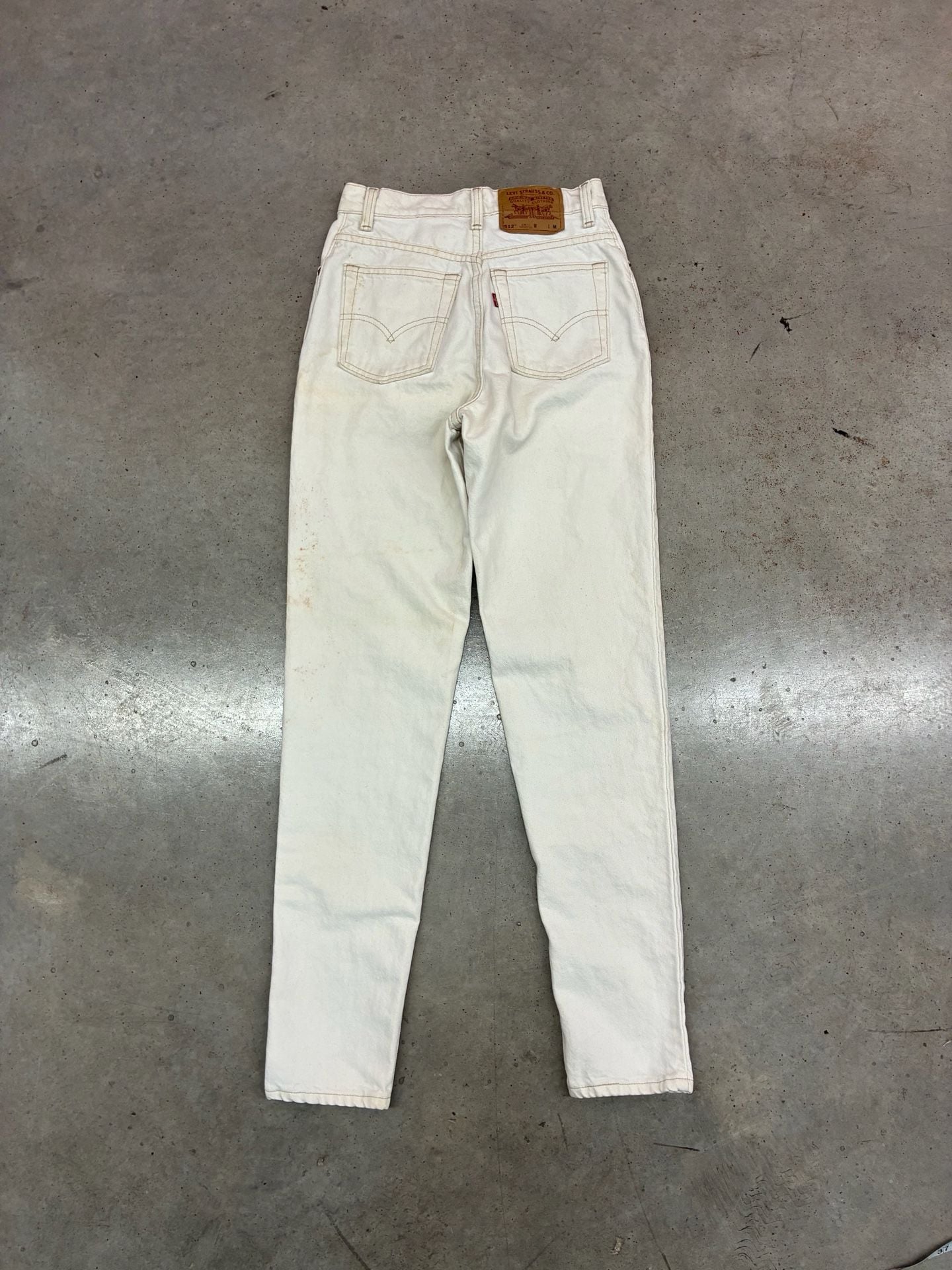 Levi's 512 Slim Fit Tapered Leg Jeans Size 5 MED White Vintage Denim 11
