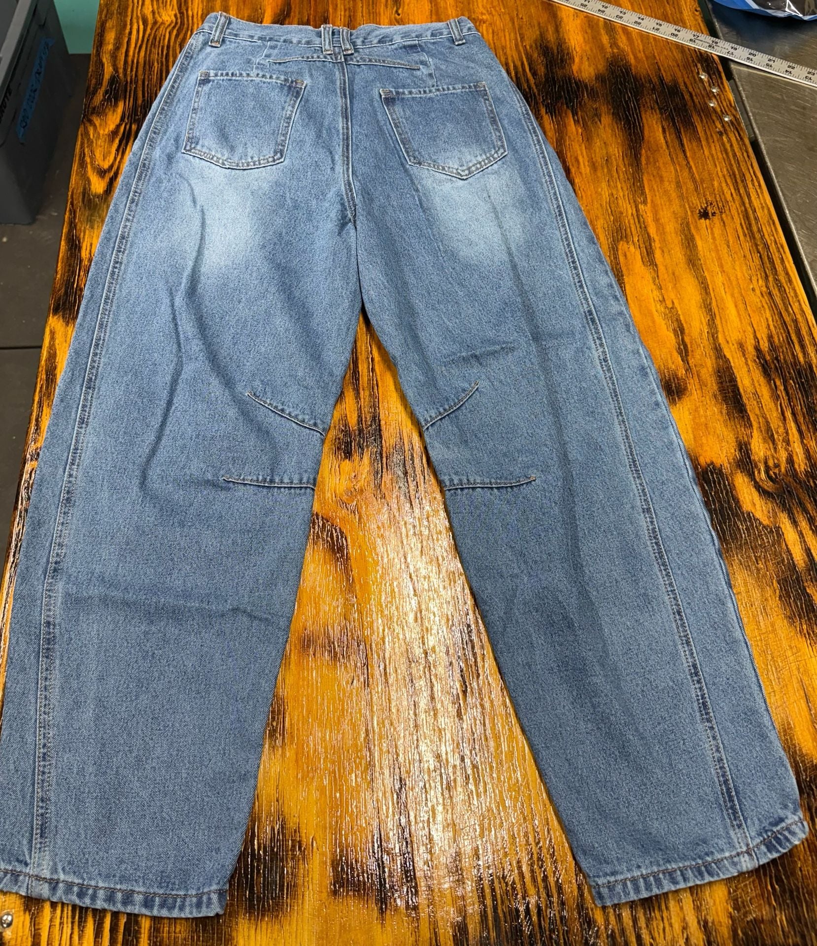 Denim Jeans Size 8 Blue Wide Leg Knee Paneled 3