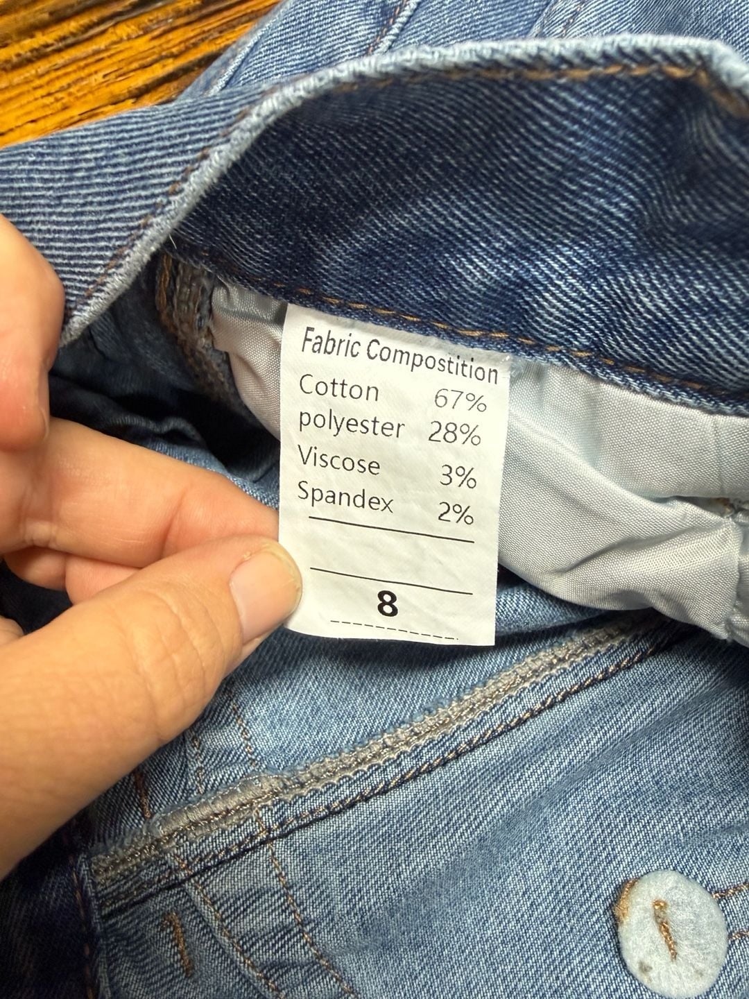 Denim Jeans Size 8 Blue Wide Leg Knee Paneled 6