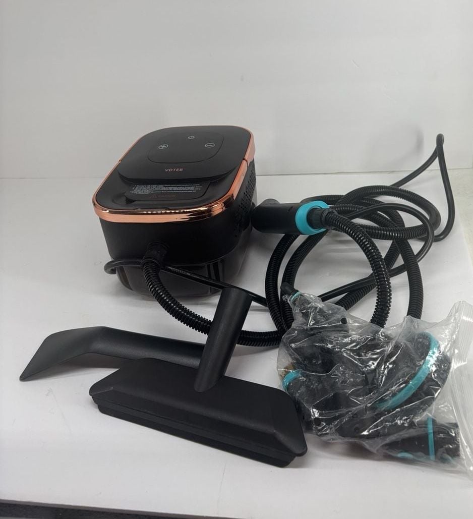 VDTEB Handheld Steam Cleaner Black Rose Gold With Attachments 1